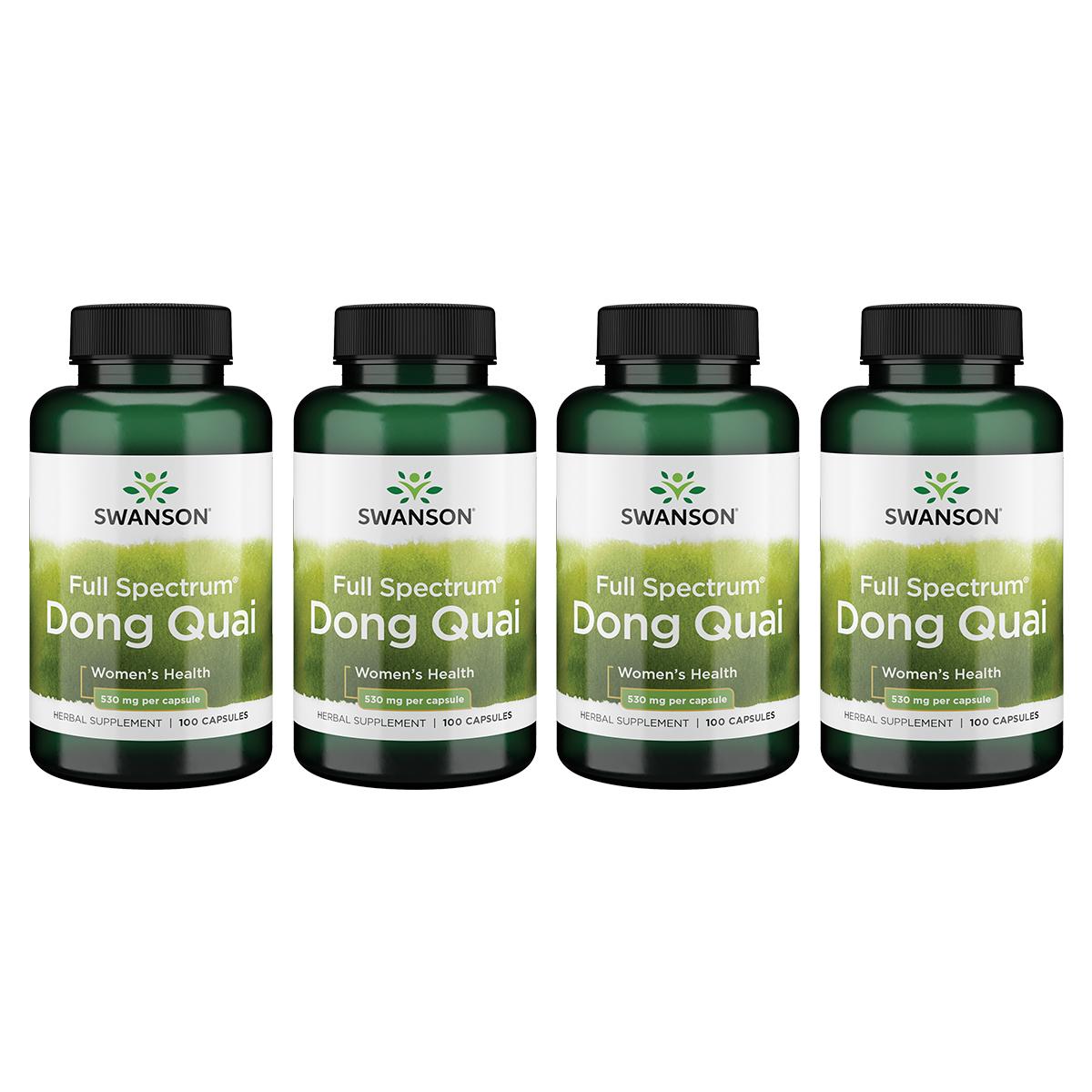 Swanson Premium Full Spectrum Dong Quai 4 Pack Vitamin 530 mg 100 Caps Womens Health