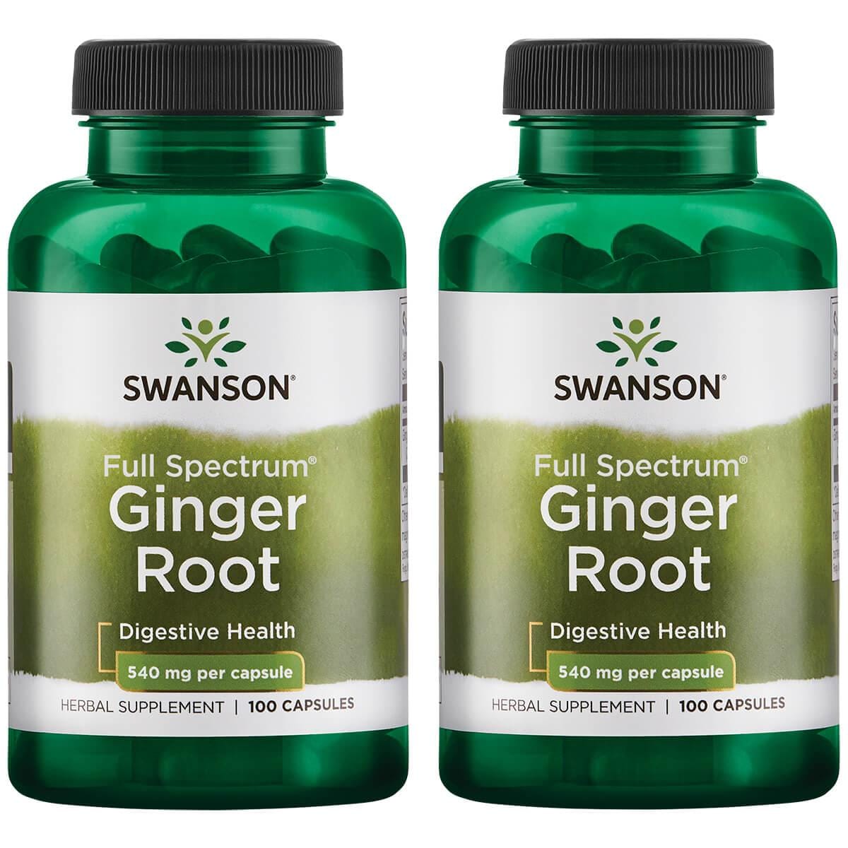 Swanson Premium Full Spectrum Ginger Root 2 Pack Vitamin 540 mg 100 Caps