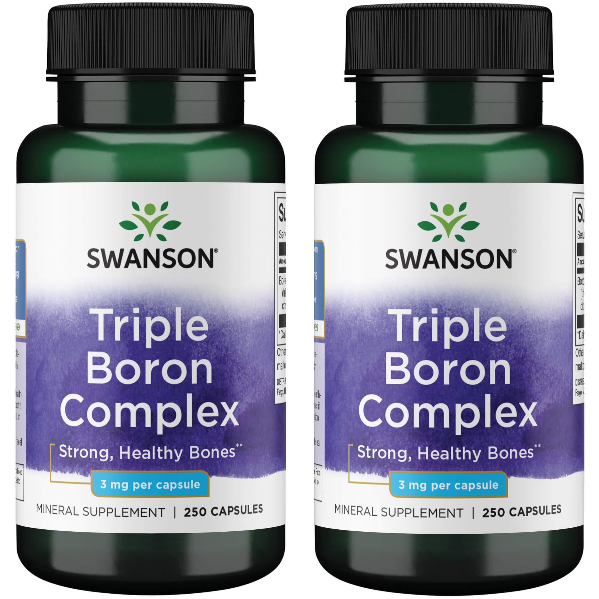 Swanson Premium Triple Boron Complex 2 Pack Vitamin 3 mg 250 Caps