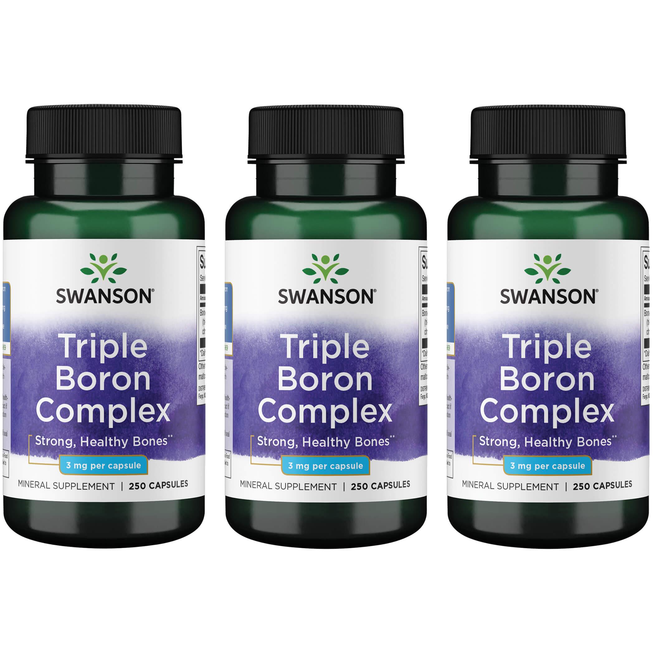 Swanson Premium Triple Boron Complex 3 Pack Vitamin 3 mg 250 Caps