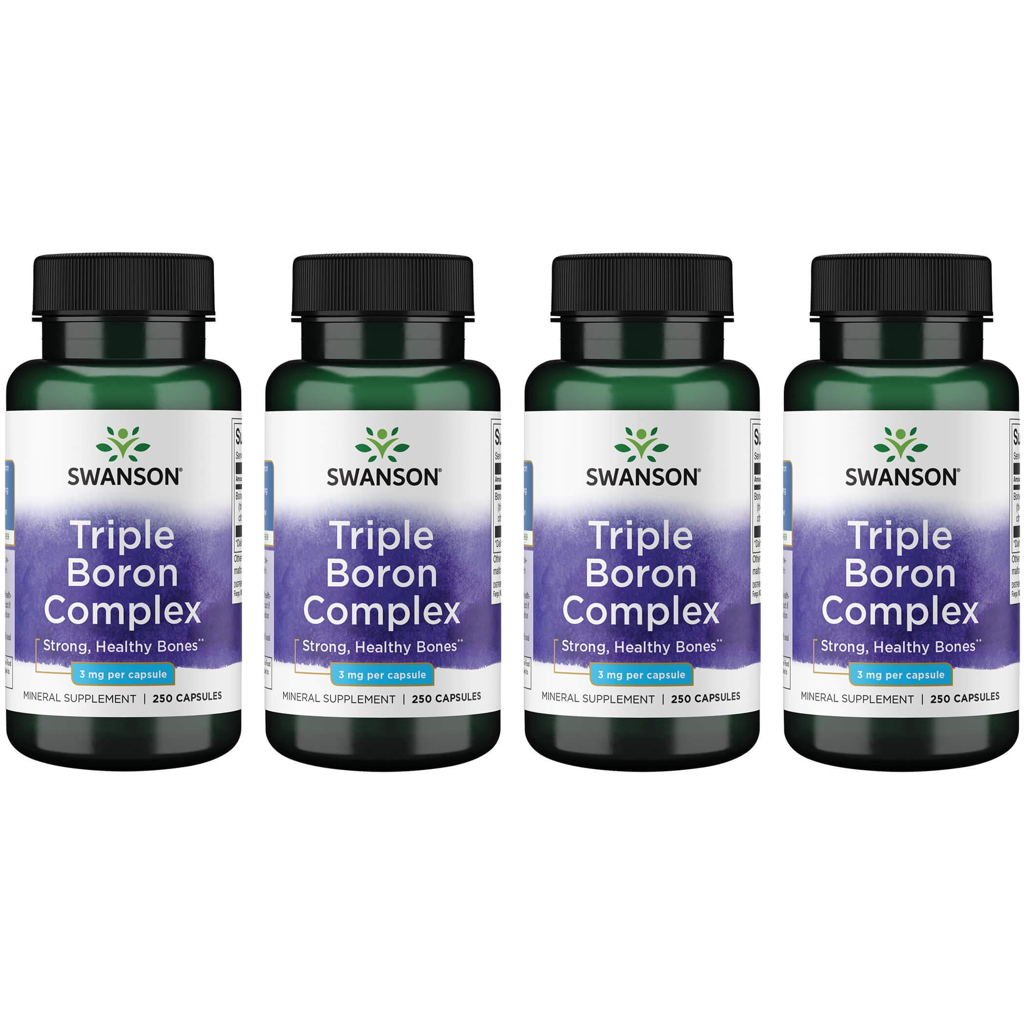 Swanson Premium Triple Boron Complex 4 Pack Vitamin 3 mg 250 Caps