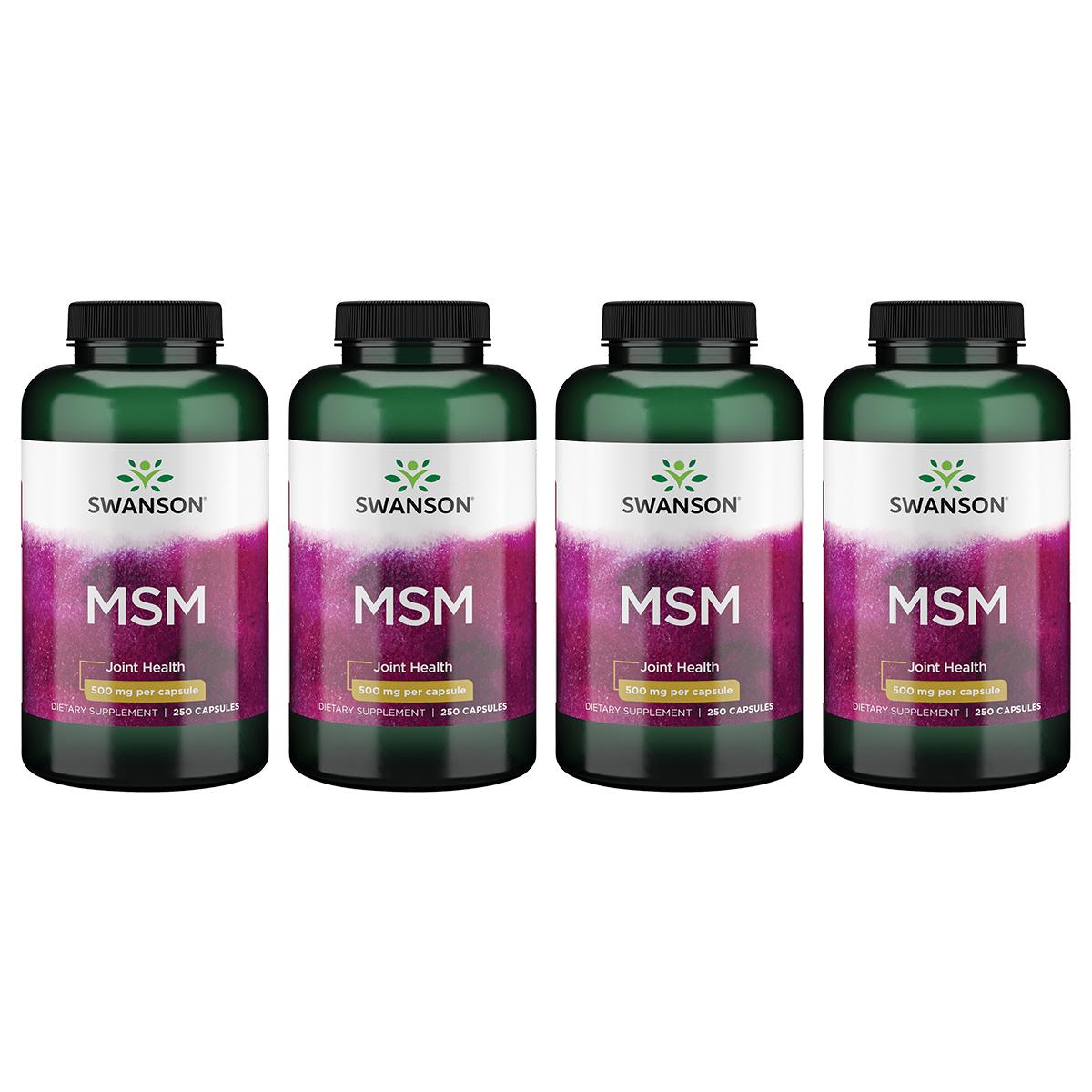 Swanson Premium Msm 4 Pack Supplement Vitamin 500 mg 250 Caps