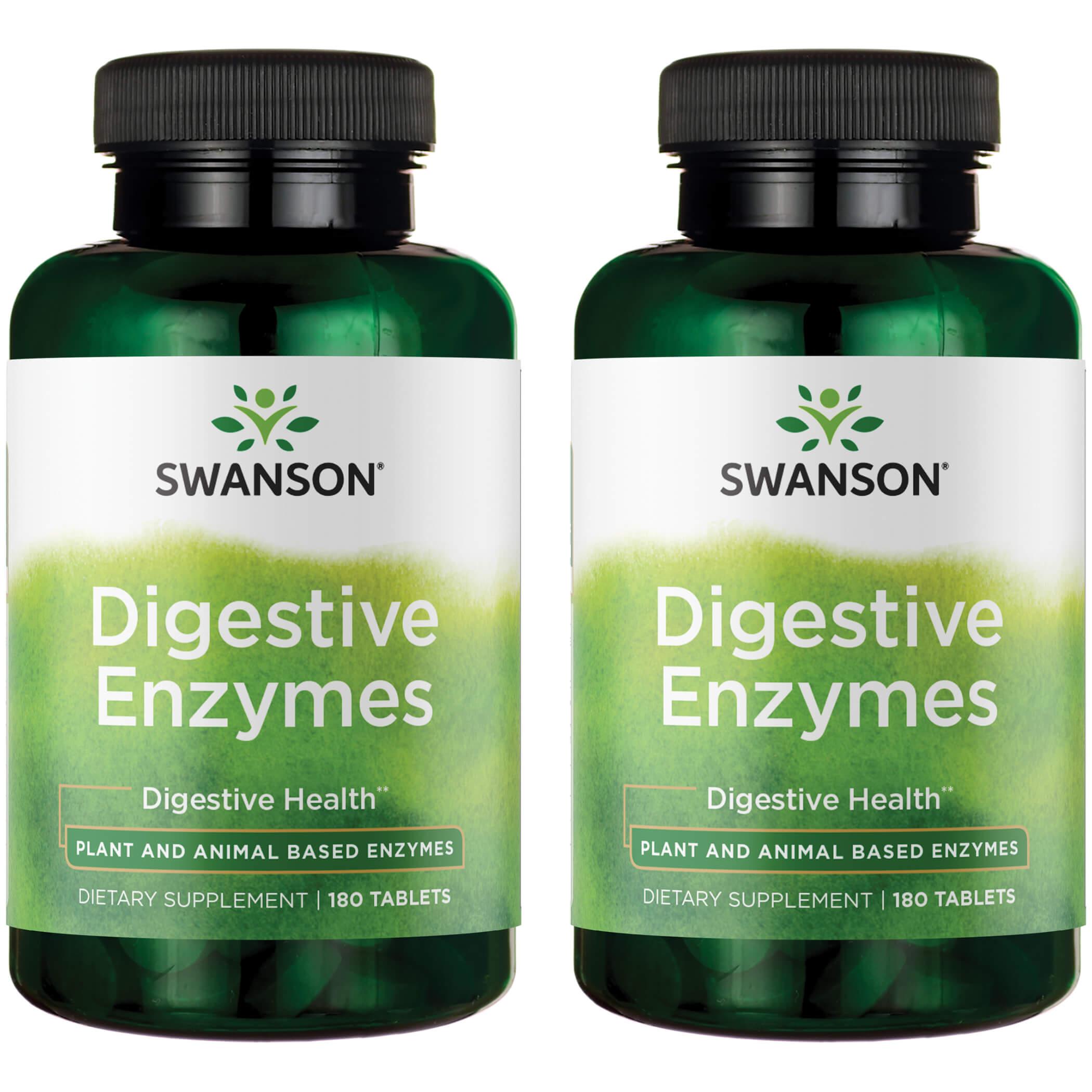 Swanson Premium Digestive Enzymes 2 Pack Supplement Vitamin 180 Tabs