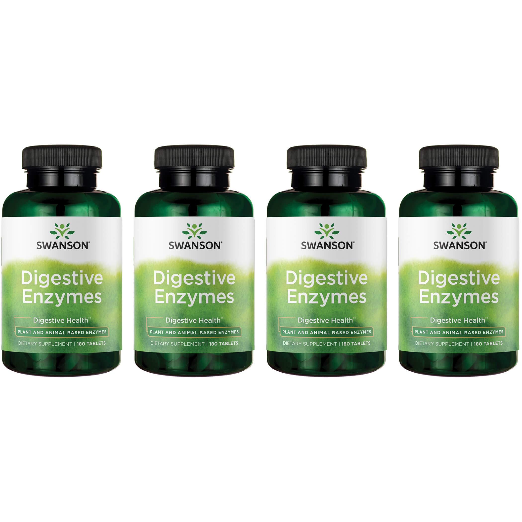 Swanson Premium Digestive Enzymes 4 Pack Supplement Vitamin 180 Tabs