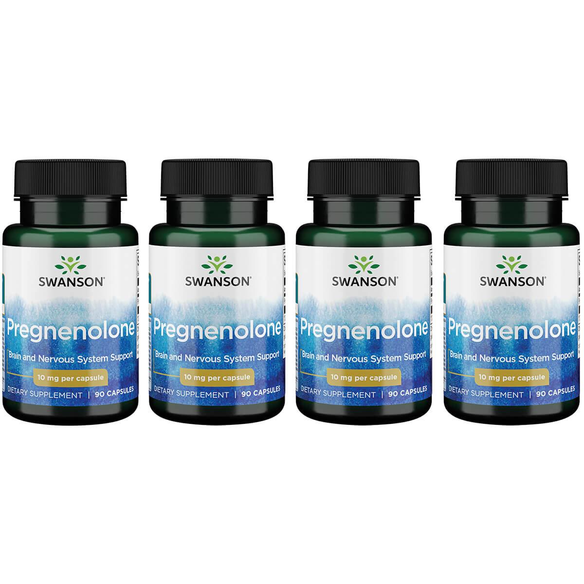 Swanson Premium Pregnenolone 4 Pack Supplement Vitamin 10 mg 90 Caps