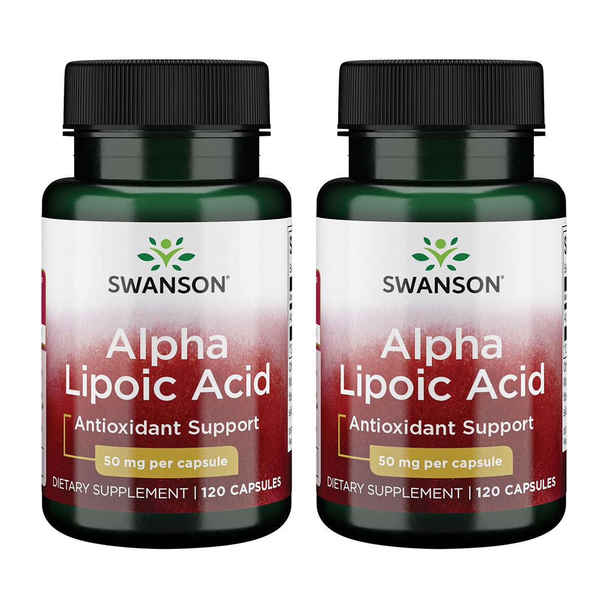 Swanson Premium Alpha Lipoic Acid 2 Pack Supplement Vitamin 50 mg 120 Caps