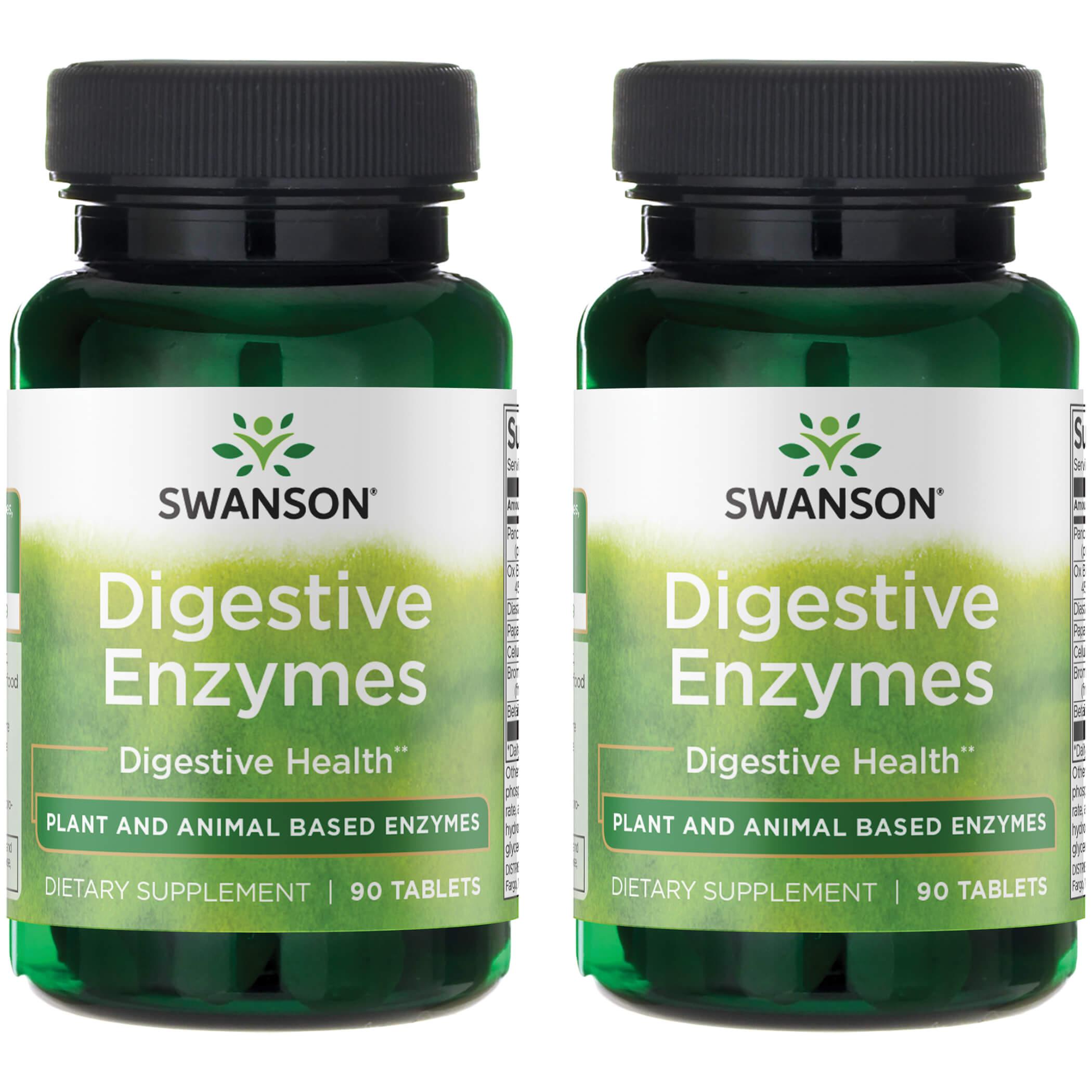 Swanson Premium Digestive Enzymes 2 Pack Supplement Vitamin 90 Tabs