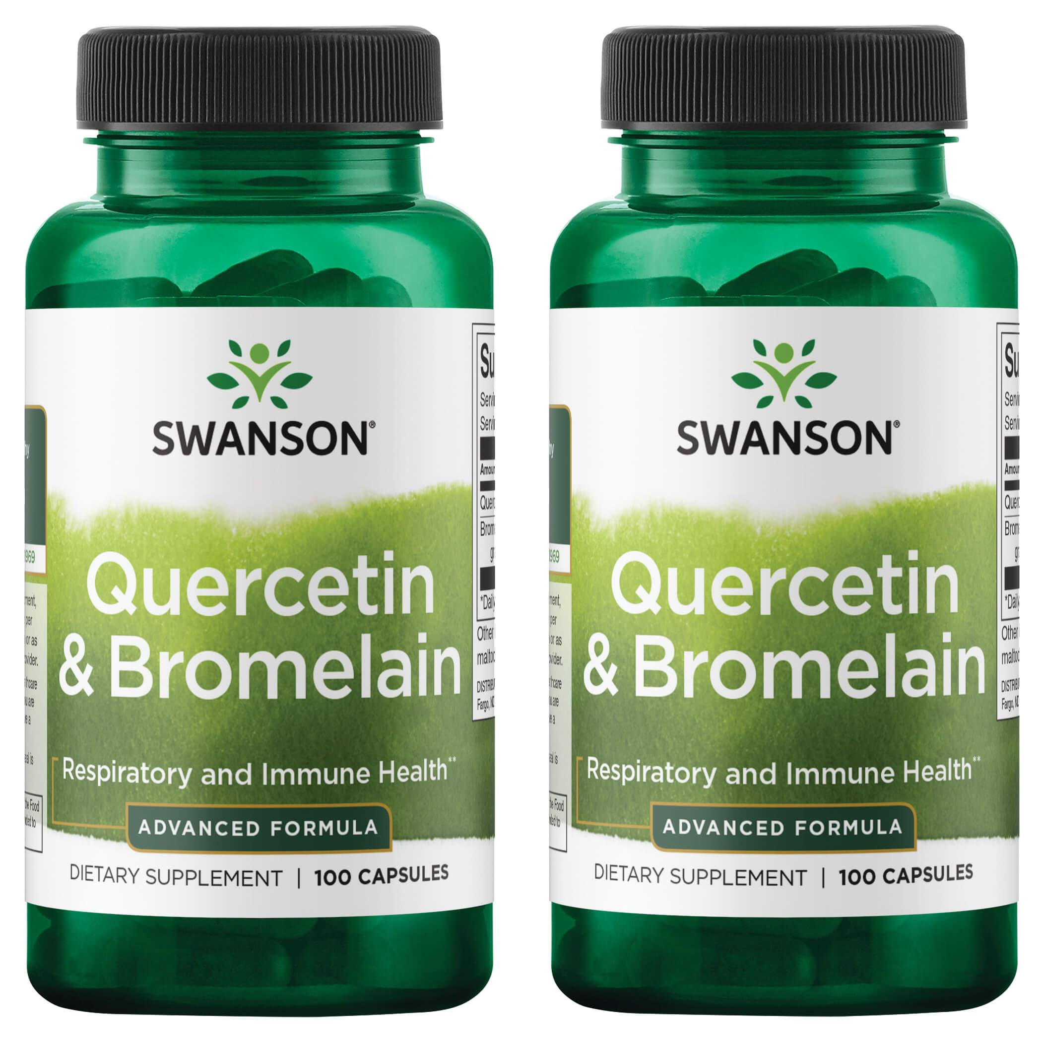 Swanson Premium Quercetin & Bromelain - Advanced Formula 2 Pack Supplement Vitamin 100 Caps