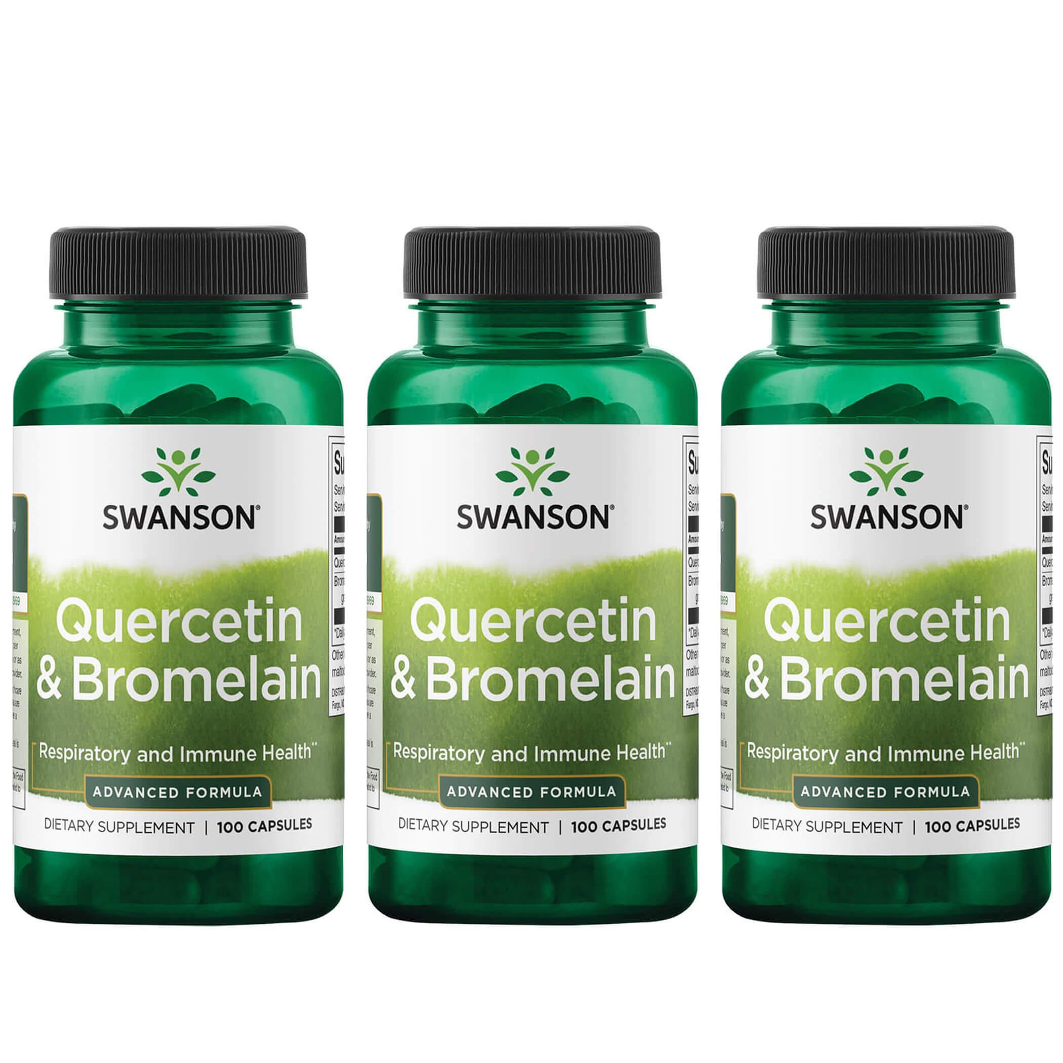 Swanson Premium Quercetin & Bromelain - Advanced Formula 3 Pack Supplement Vitamin 100 Caps