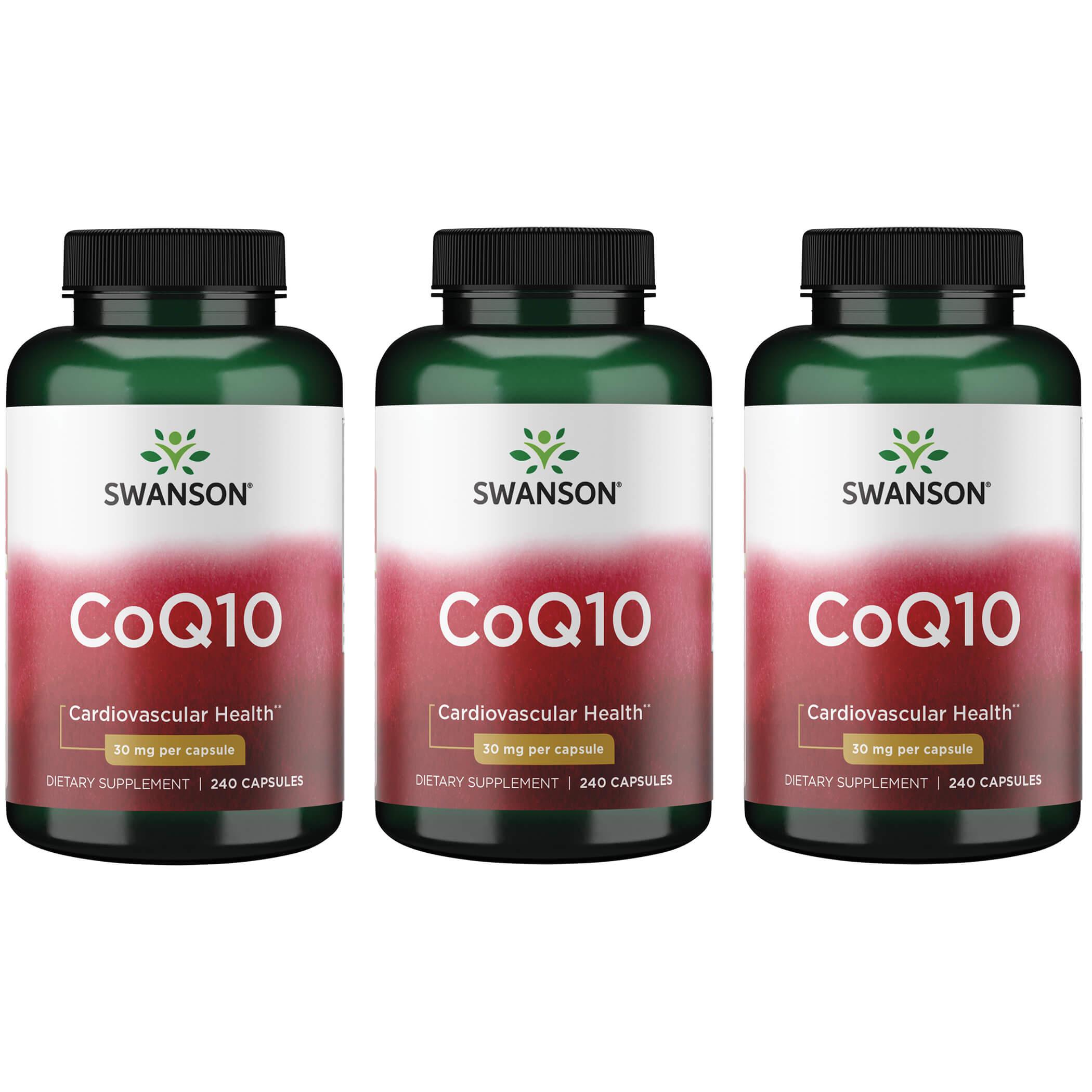 Swanson Premium Coq10 3 Pack Supplement Vitamin 30 mg 240 Caps