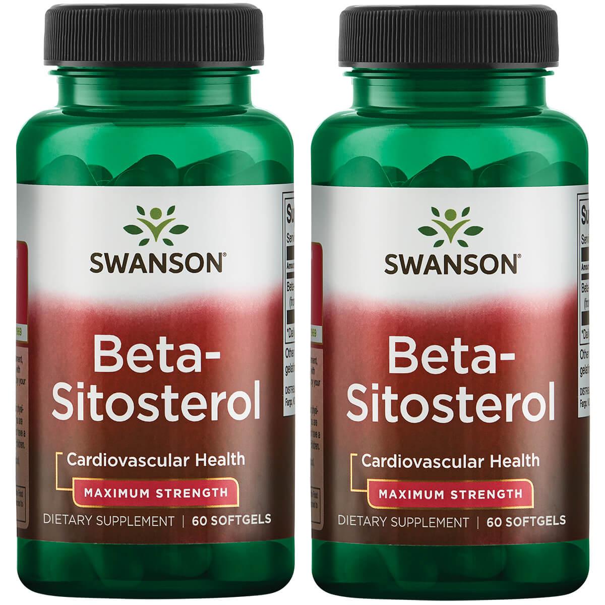 Swanson Premium Beta-Sitosterol - Maximum Strength 2 Pack Supplement Vitamin 160 mg 60 Soft Gels