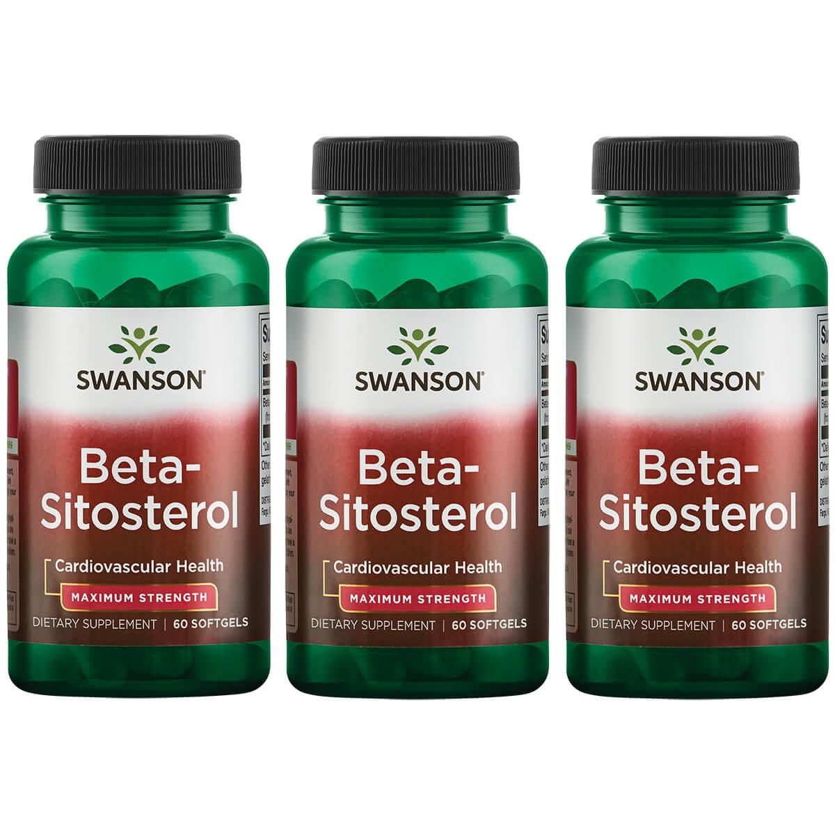 Swanson Premium Beta-Sitosterol - Maximum Strength 3 Pack Supplement Vitamin 160 mg 60 Soft Gels