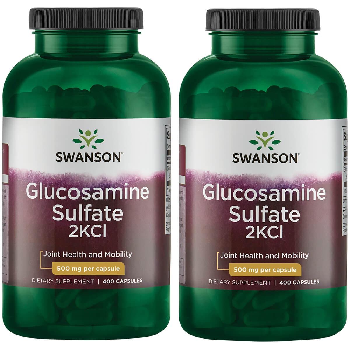 Swanson Premium Glucosamine Sulfate 2Kcl 2 Pack Supplement Vitamin 500 mg 400 Caps