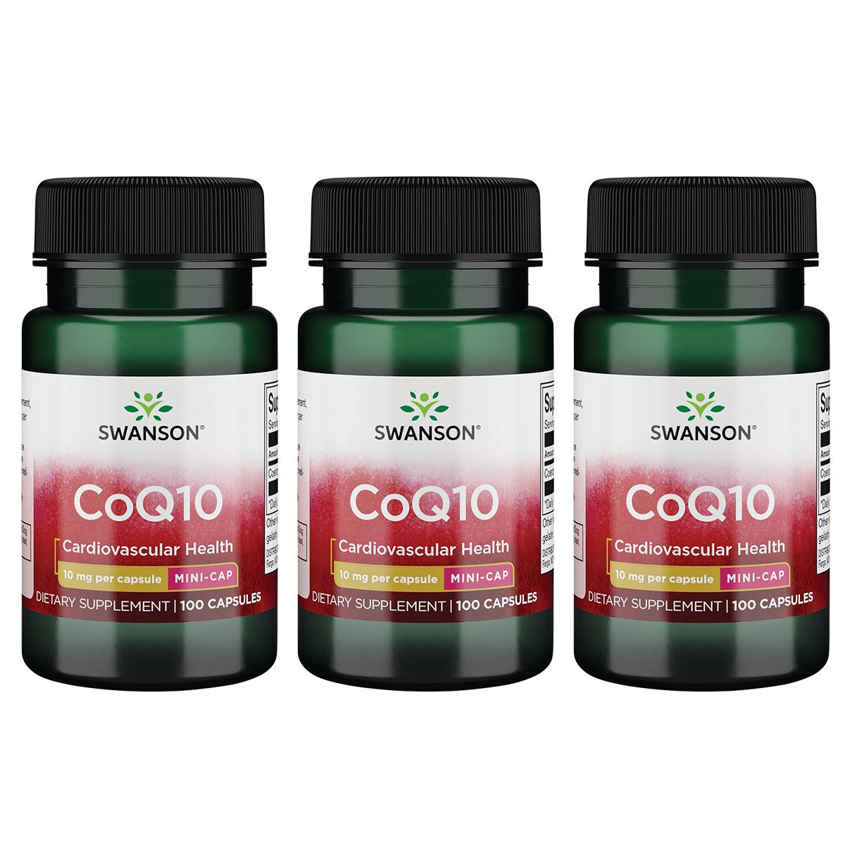 Swanson Premium Coq10 - Mini Cap 3 Pack Supplement Vitamin 10 mg 100 Caps