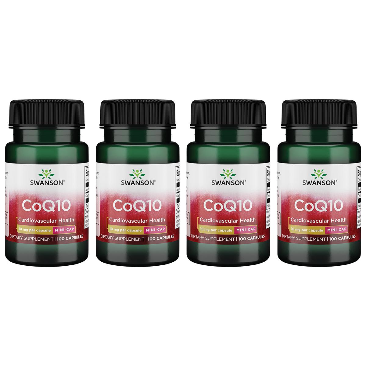 Swanson Premium Coq10 - Mini Cap 4 Pack Supplement Vitamin 10 mg 100 Caps