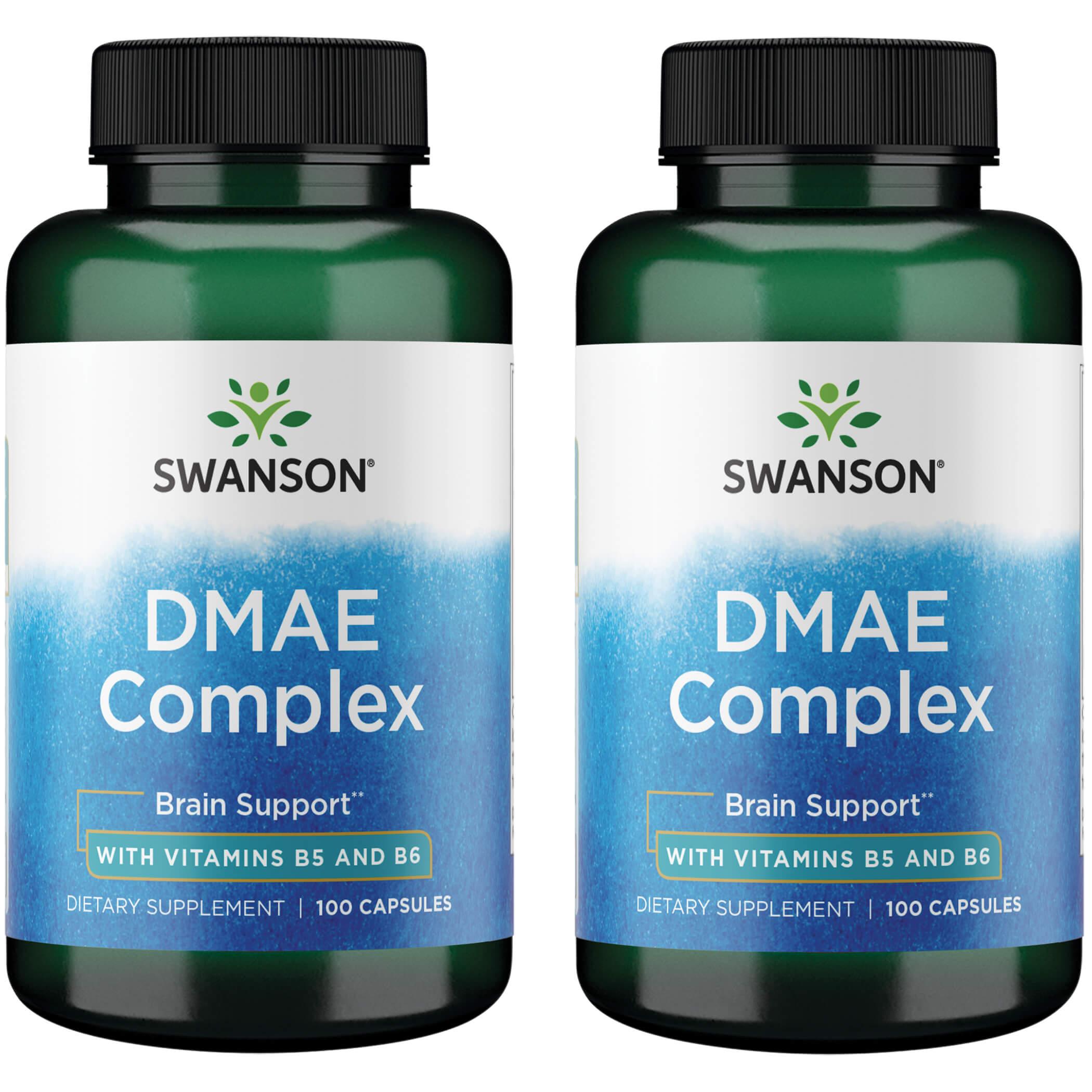 Swanson Premium Dmae Complex with Vitamins B5 and B6 2 Pack 130 mg 100 Caps