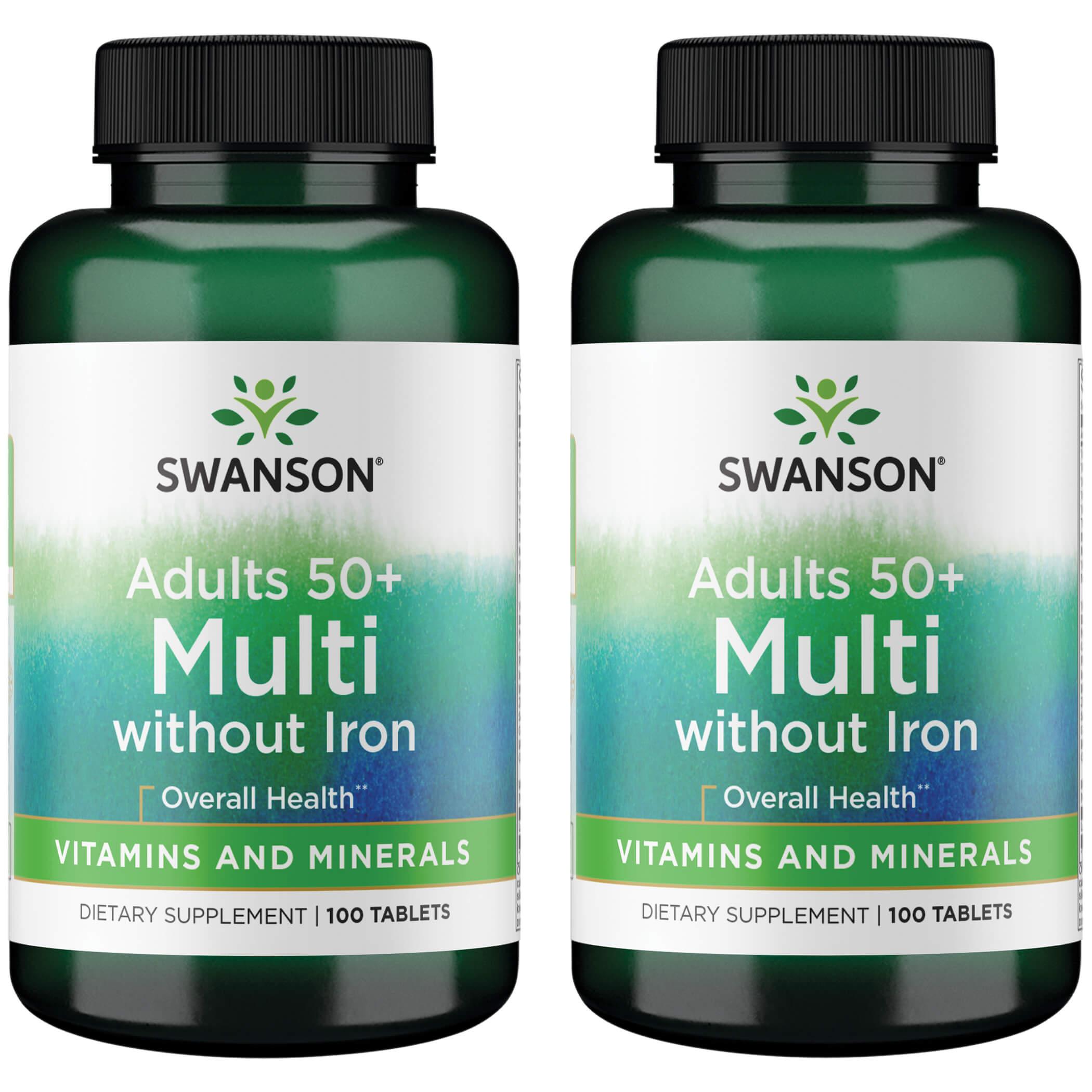 Swanson Premium Adults 50+ Multi - Without Iron 2 Pack Vitamin 100 Tabs