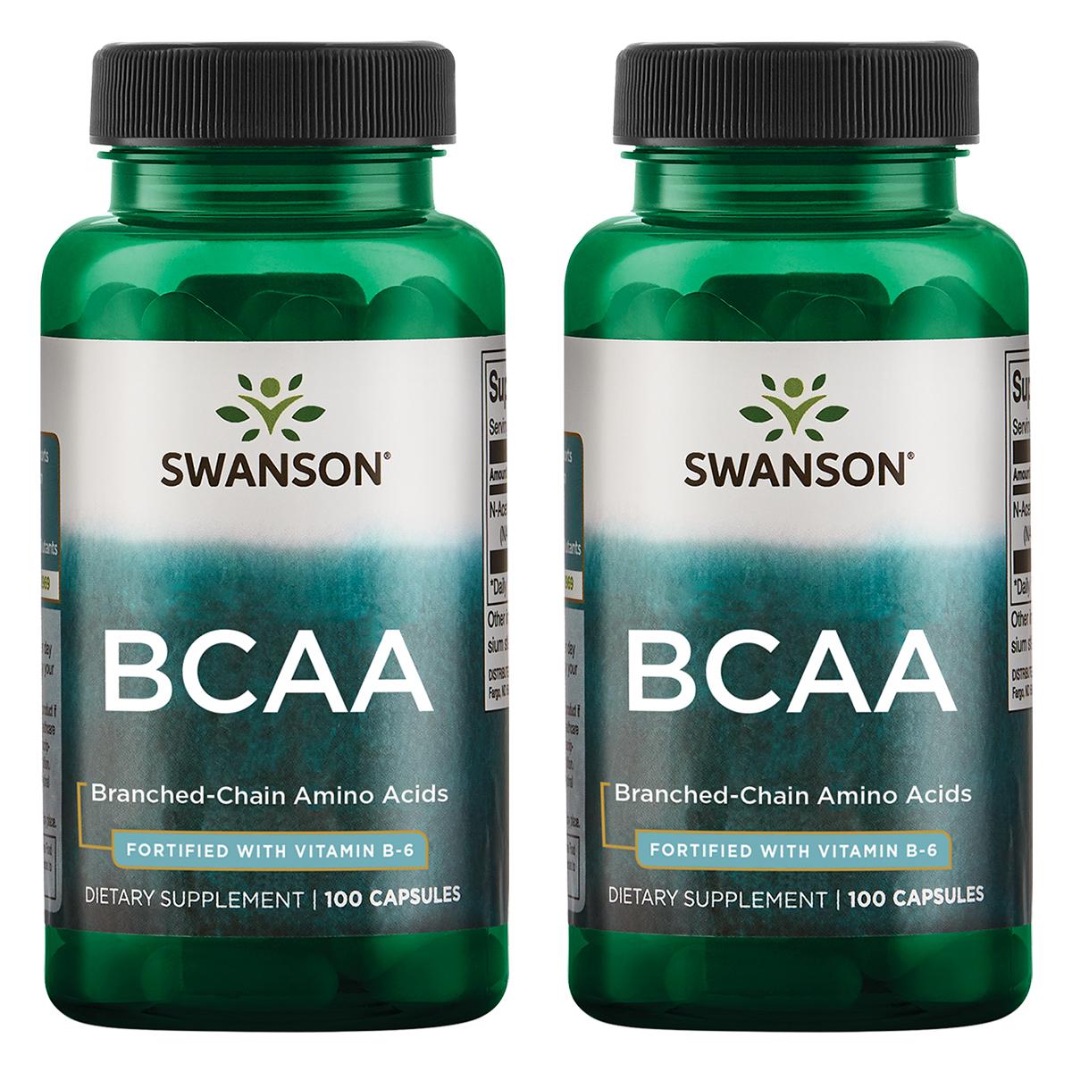 Swanson Premium Bcaa Branched-Chain Amino Acids - Fortified with Vitamin B6 2 Pack 100 Caps