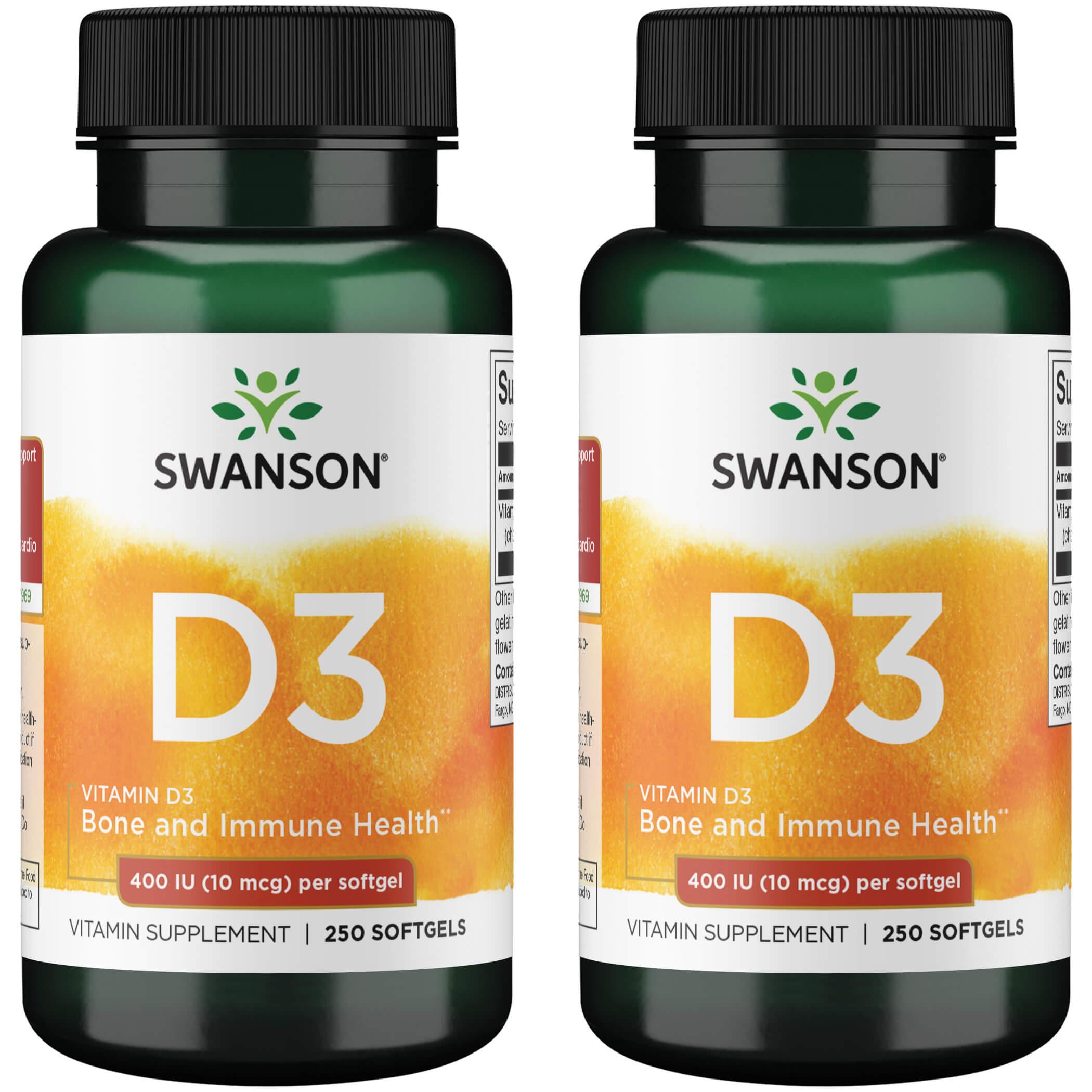 Swanson Premium Vitamin D 2 Pack 400 Iu 250 Soft Gels
