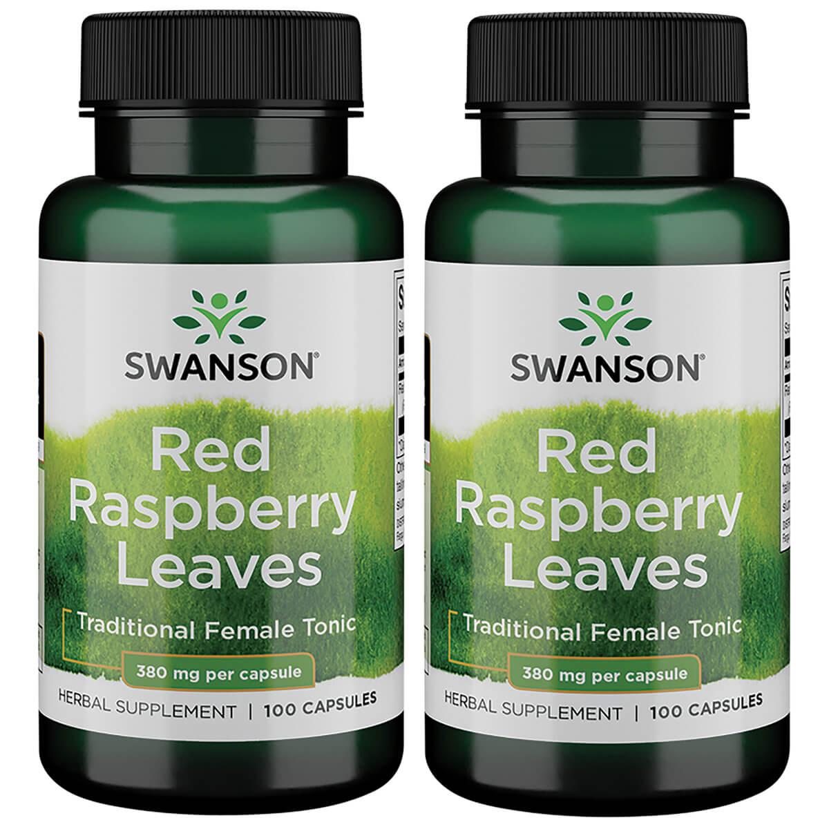 Swanson Premium Red Raspberry Leaves 2 Pack Supplement Vitamin 380 mg 100 Caps