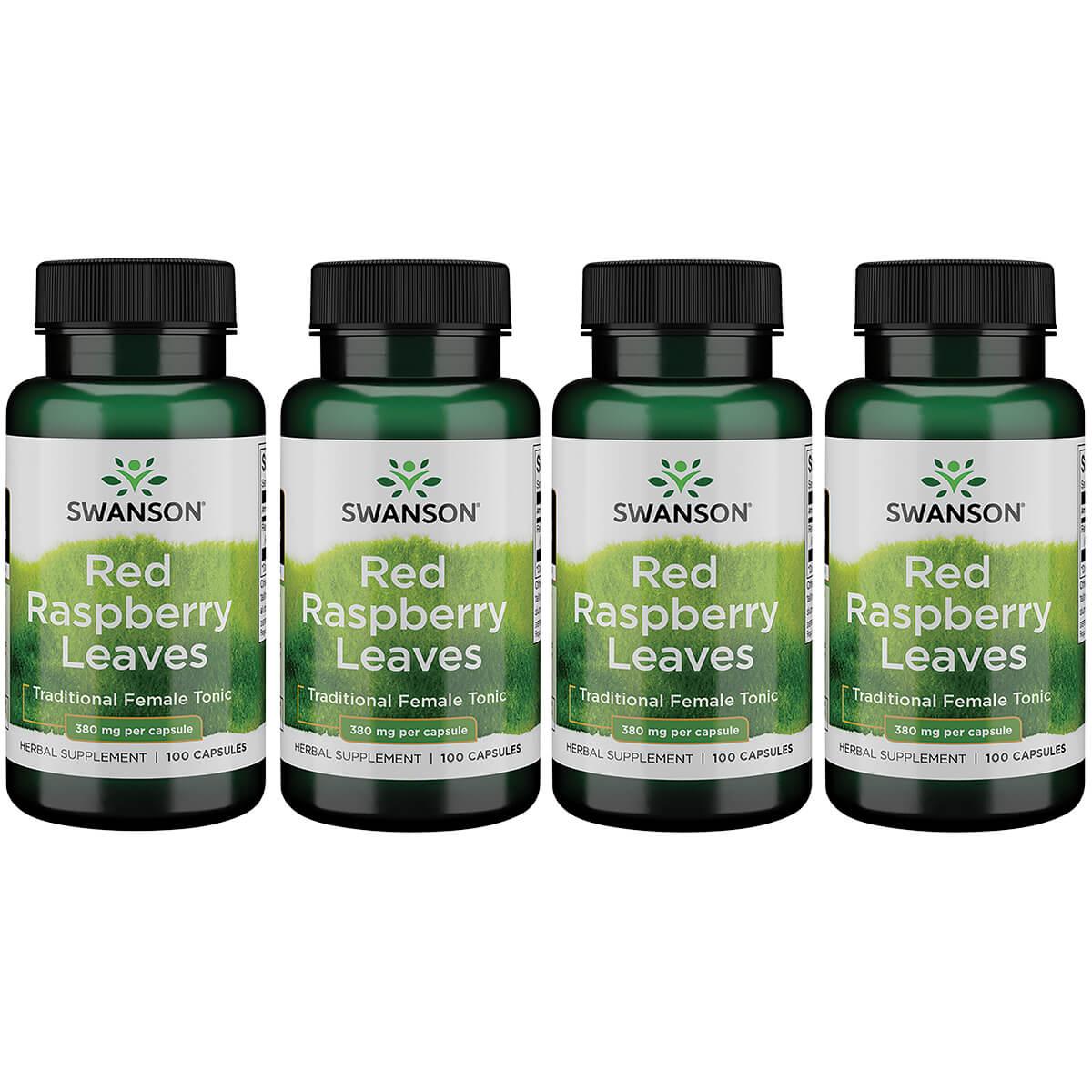 Swanson Premium Red Raspberry Leaves 4 Pack Supplement Vitamin 380 mg 100 Caps