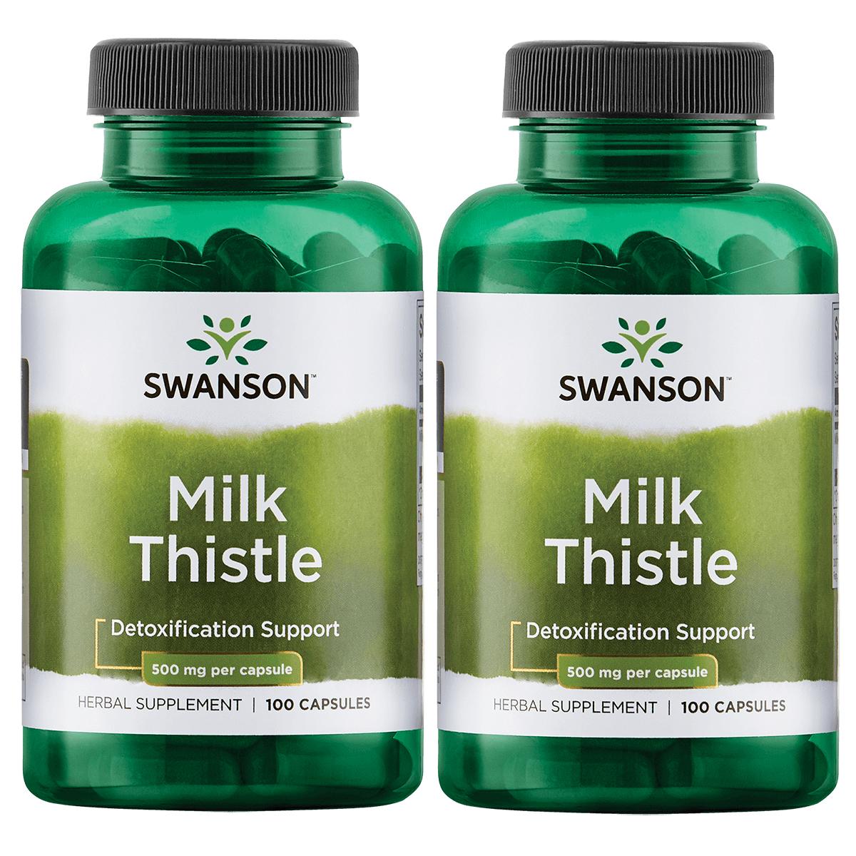 Swanson Premium Full Spectrum Milk Thistle 2 Pack Vitamin 500 mg 100 Caps