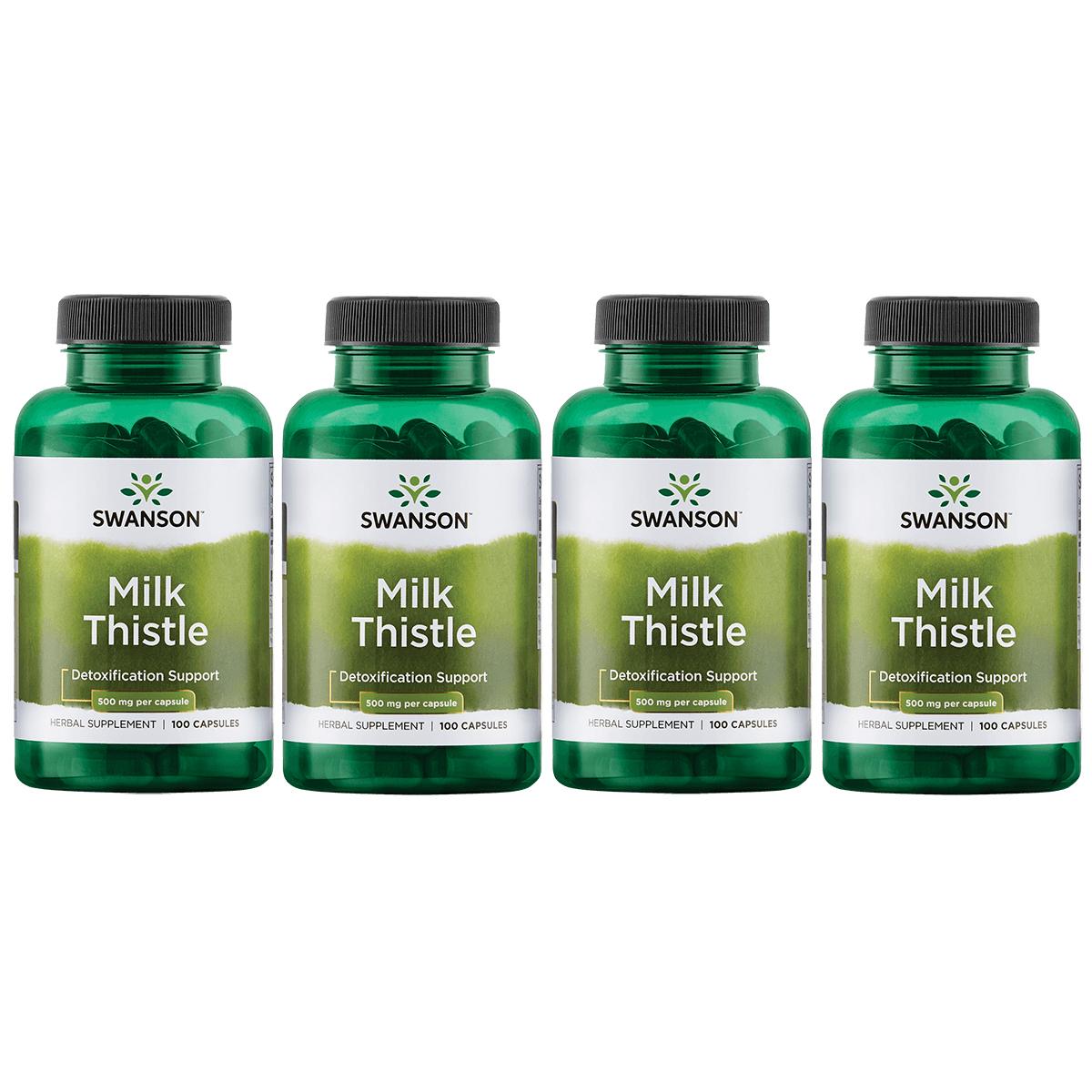 Swanson Premium Full Spectrum Milk Thistle 4 Pack Vitamin 500 mg 100 Caps