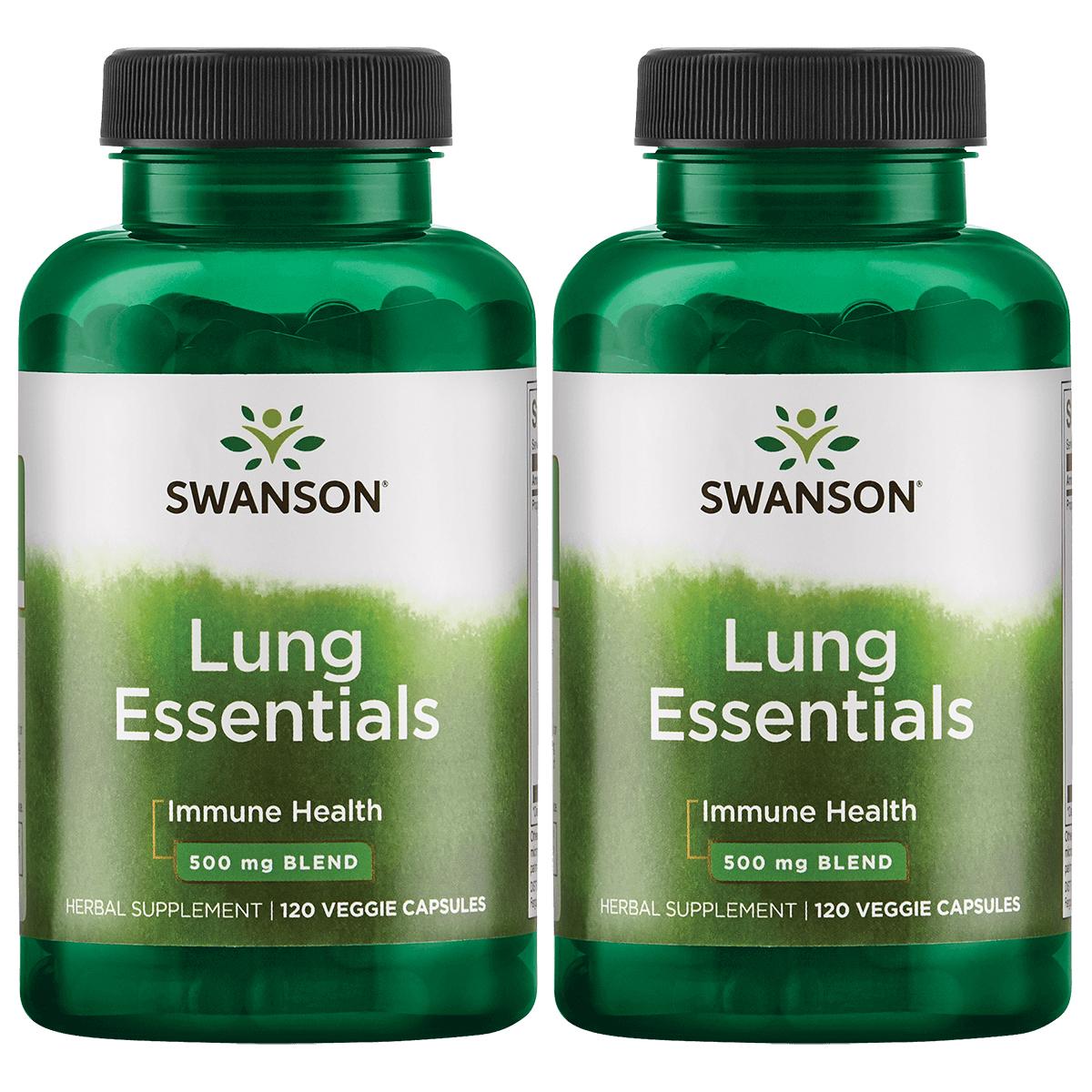 Swanson Condition Specific Formulas Lung Essentials 2 Pack 500 mg 120 Veg Caps Respiratory Health