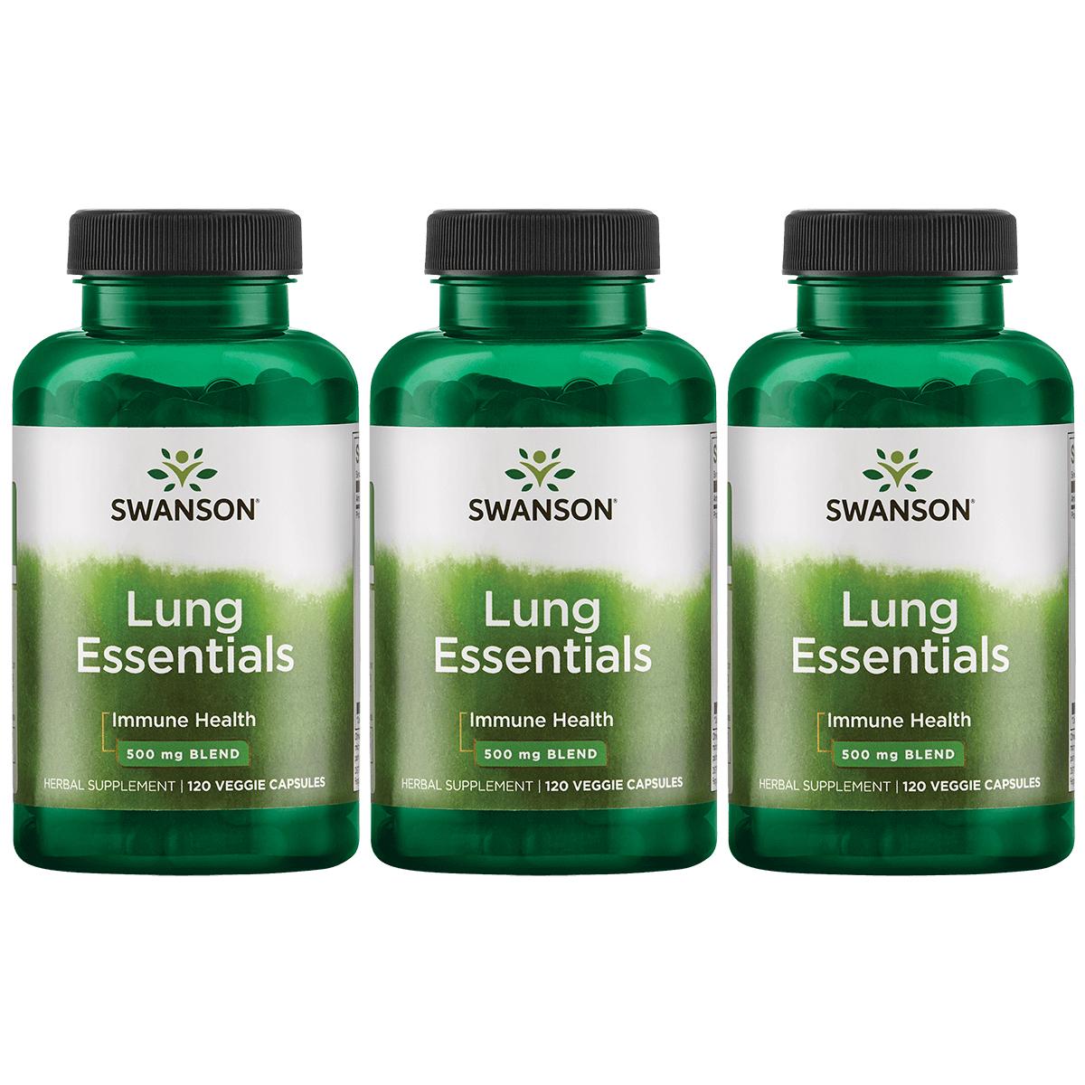 Swanson Condition Specific Formulas Lung Essentials 3 Pack 500 mg 120 Veg Caps Respiratory Health