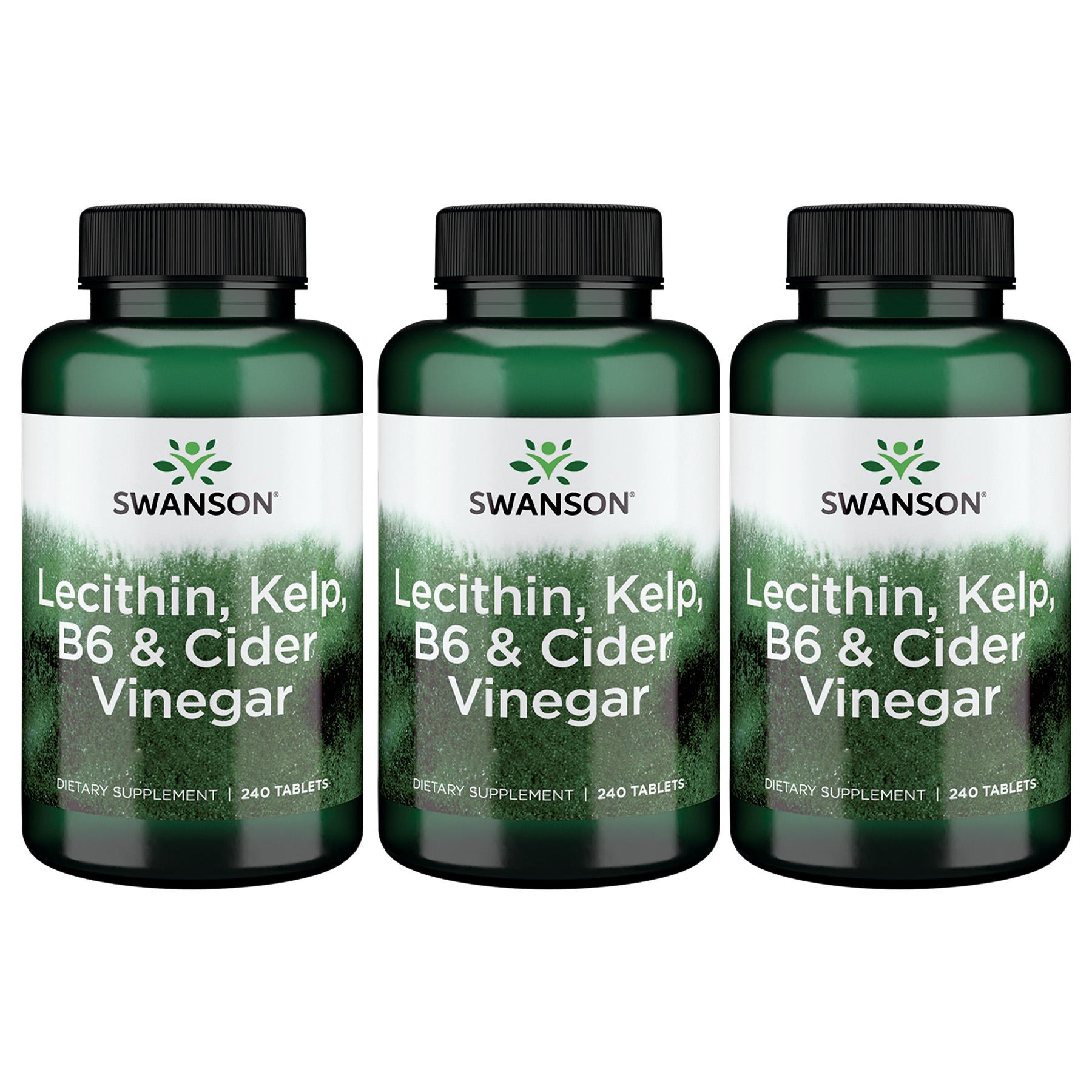 Swanson Best Weight-Control Formulas Lecithin, Kelp, B6, & Cider Vinegar 3 Pack Vitamin 240 Tabs Weight Control Weight Management