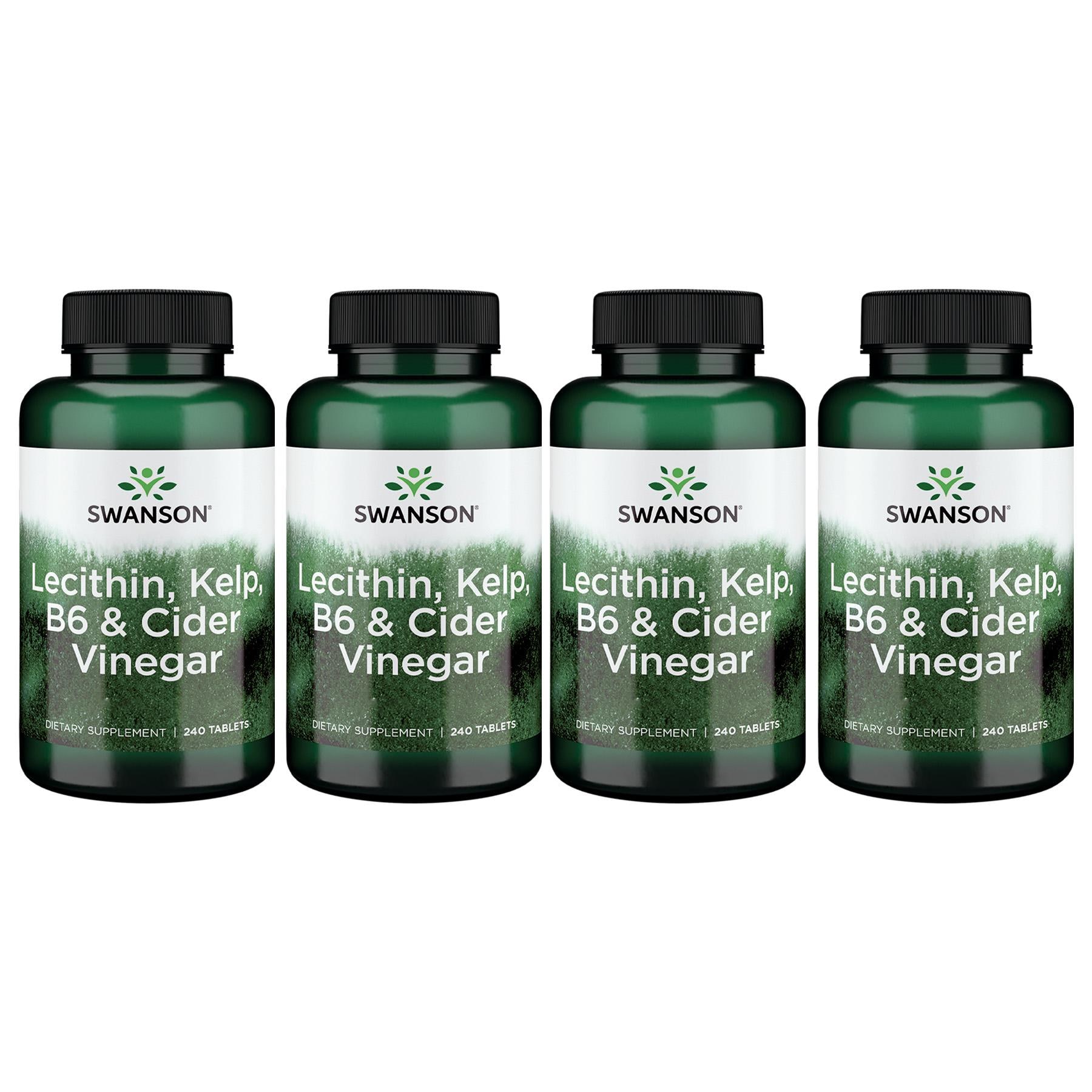 Swanson Best Weight-Control Formulas Lecithin, Kelp, B6, & Cider Vinegar 4 Pack Vitamin 240 Tabs Weight Control Weight Management
