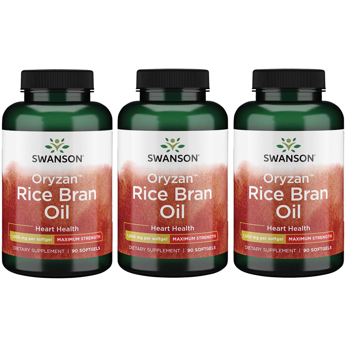 Swanson EFAs Oryzan Rice Bran Oil - Maximum Strength 3 Pack Supplement Vitamin 1000 mg 90 Soft Gels