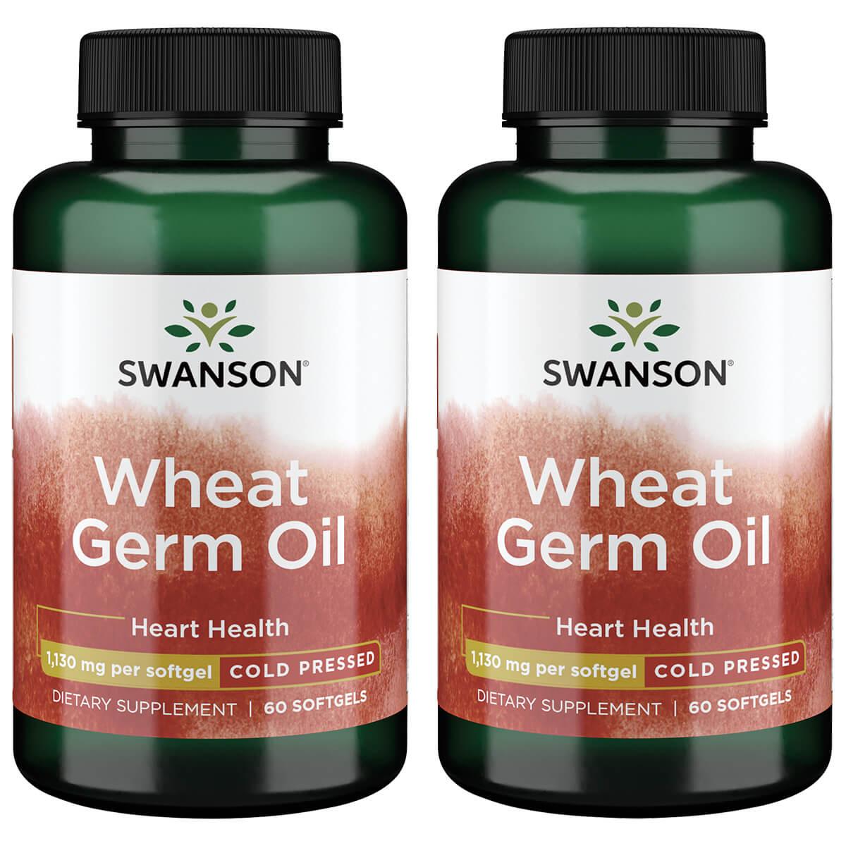 Swanson EFAs Wheat Germ Oil - Cold Pressed 2 Pack Supplement Vitamin 1130 mg 60 Soft Gels