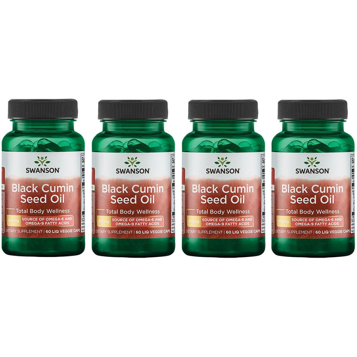 Swanson EFAs Black Cumin Seed Oil 4 Pack Supplement Vitamin 500 mg 60 Liquid Vegcap