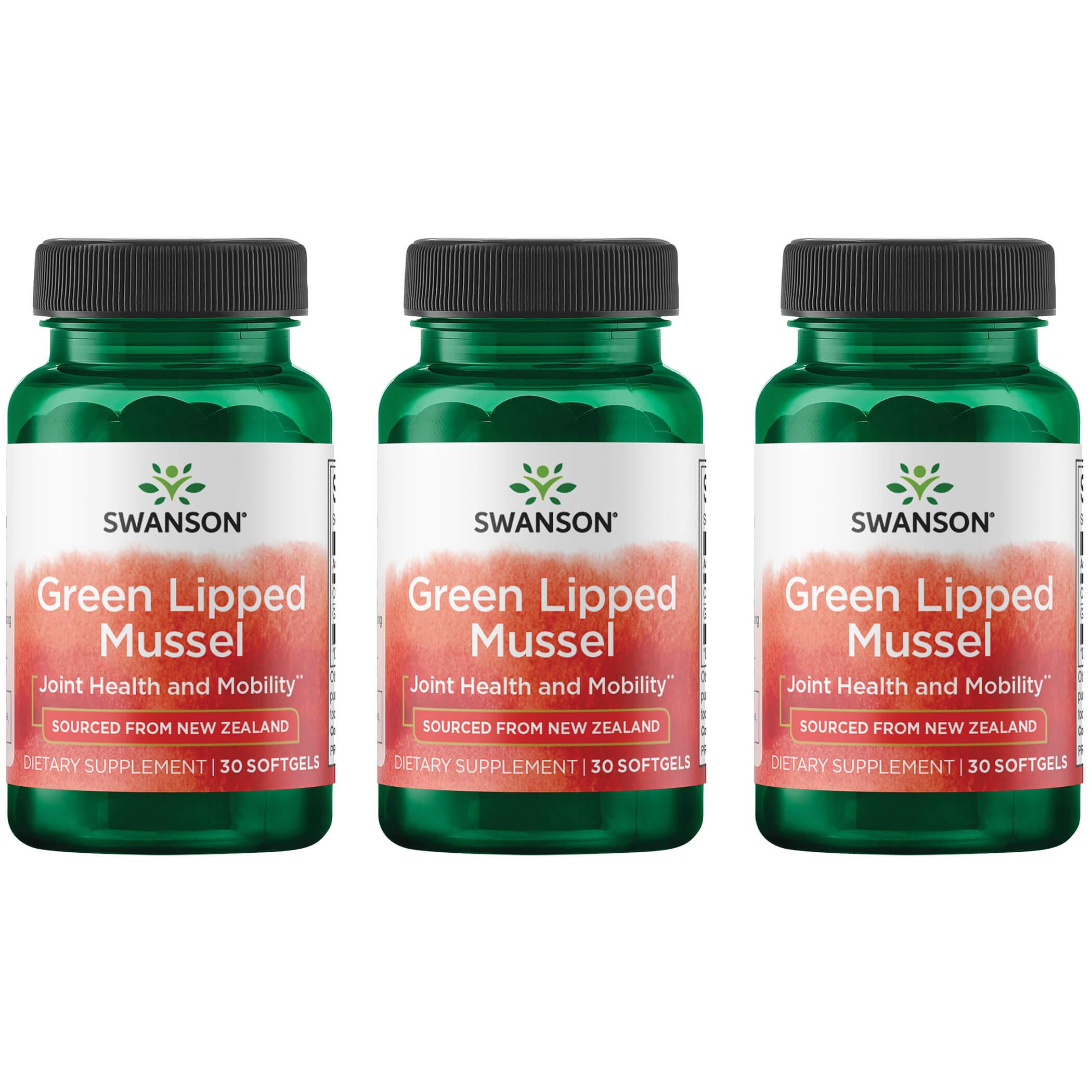 Swanson EFAs Green Lipped Mussel 3 Pack Vitamin 30 Soft Gels