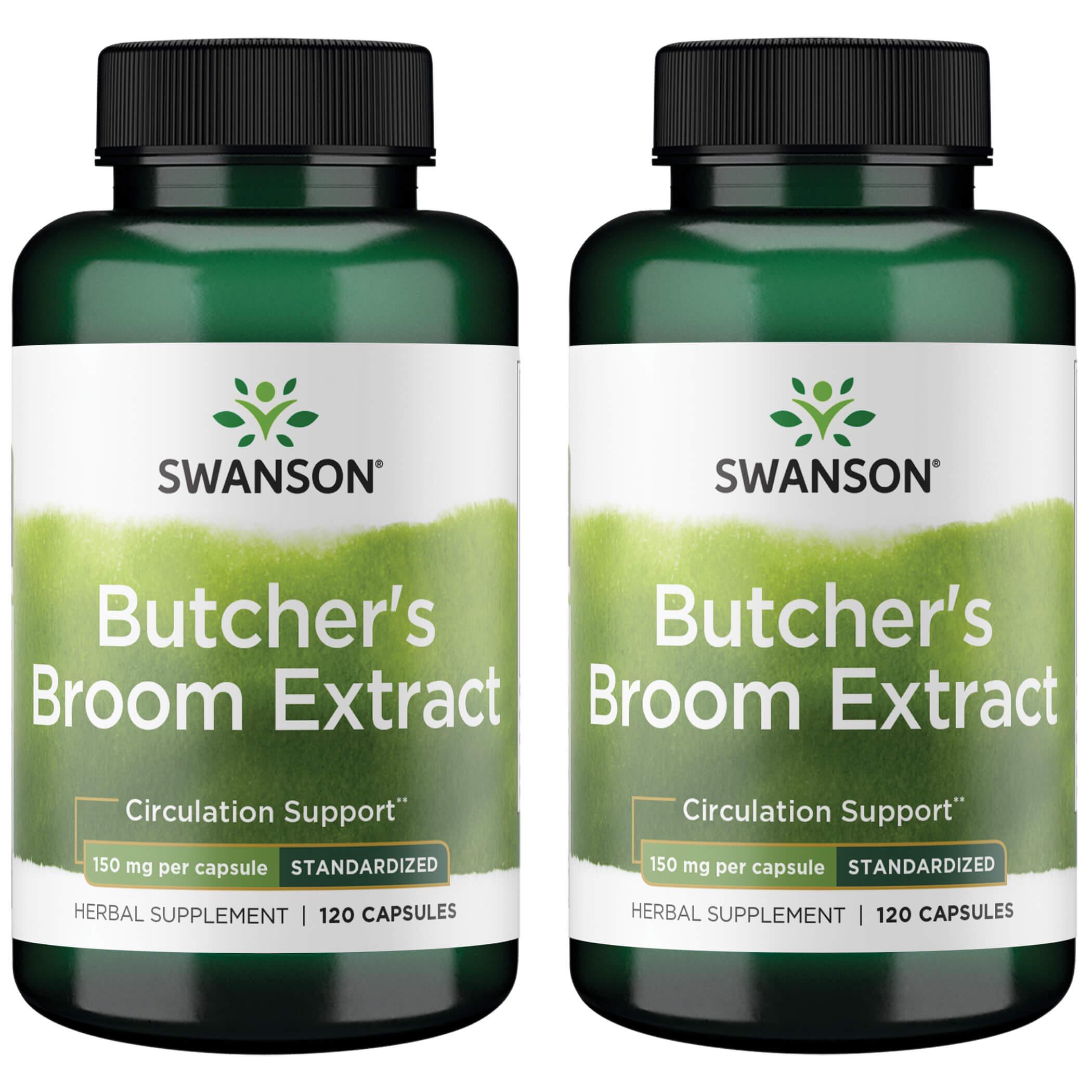 Swanson Superior Herbs Butchers Broom Extract - Standardized 2 Pack Vitamin 150 mg 120 Caps