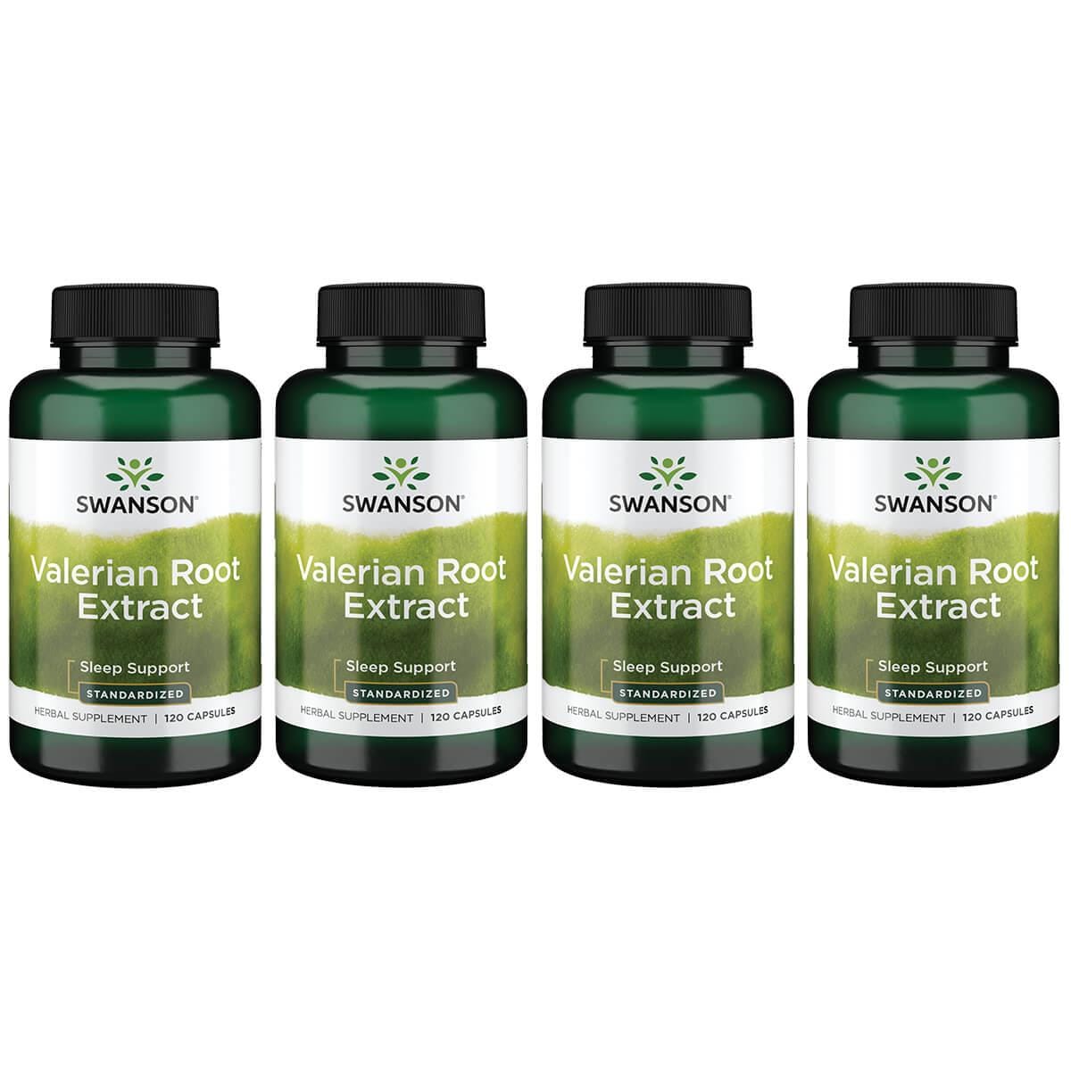 Swanson Superior Herbs Valerian Root Extract - Standardized 4 Pack Vitamin 200 mg 120 Caps