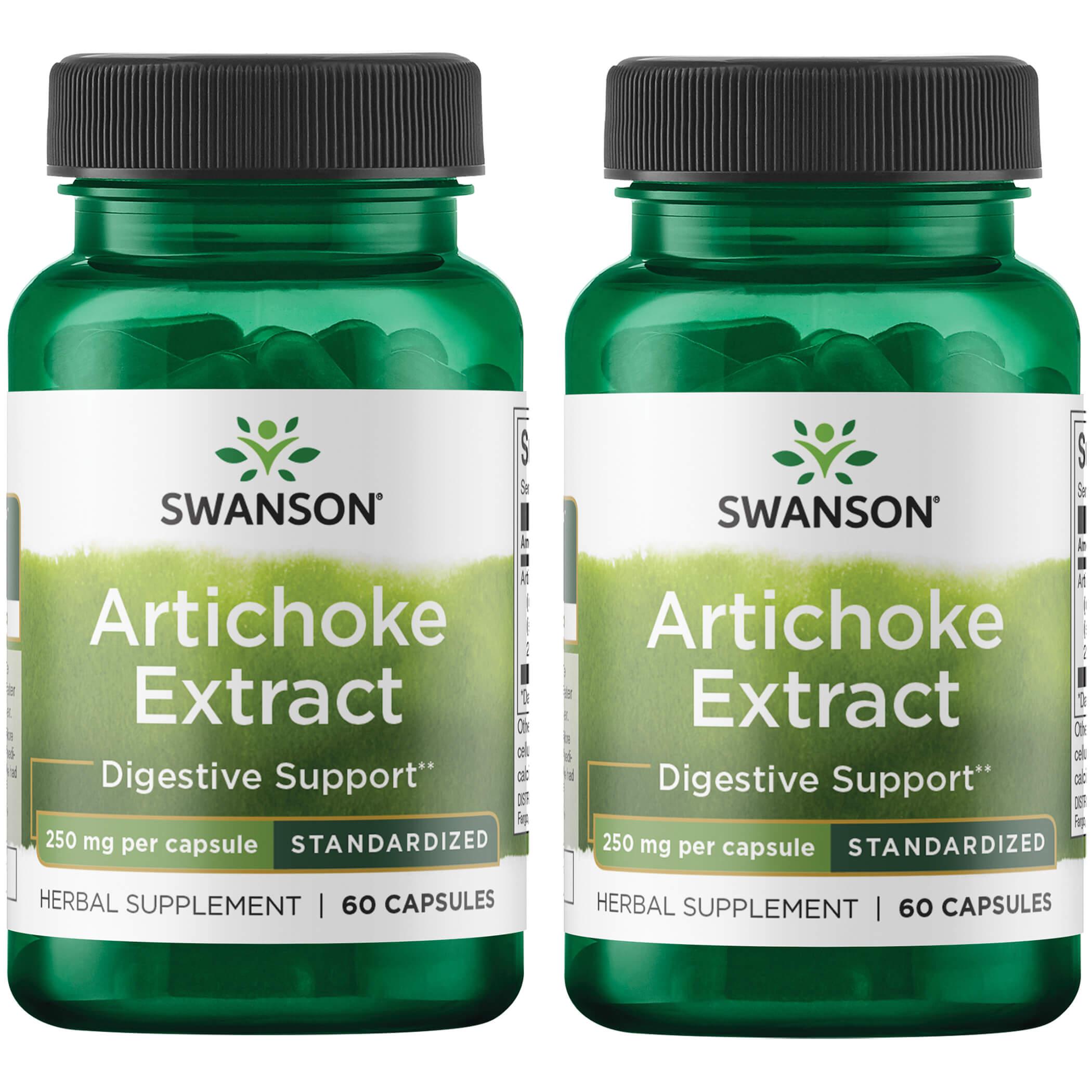 Swanson Superior Herbs Artichoke Extract - Standardized 2 Pack Vitamin 250 mg 60 Caps