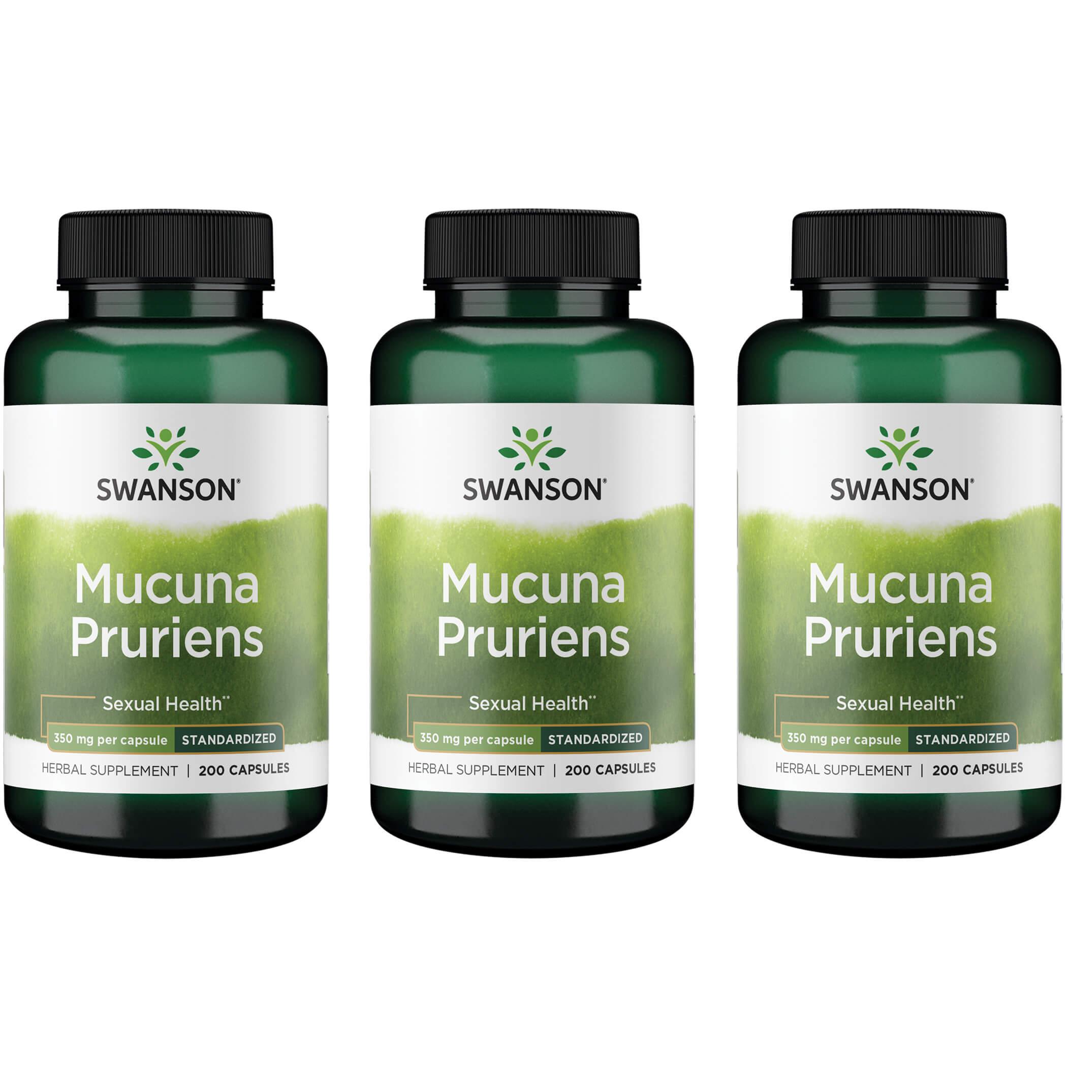 Swanson Superior Herbs Mucuna Pruriens - Standardized 3 Pack Vitamin 350 mg 200 Caps