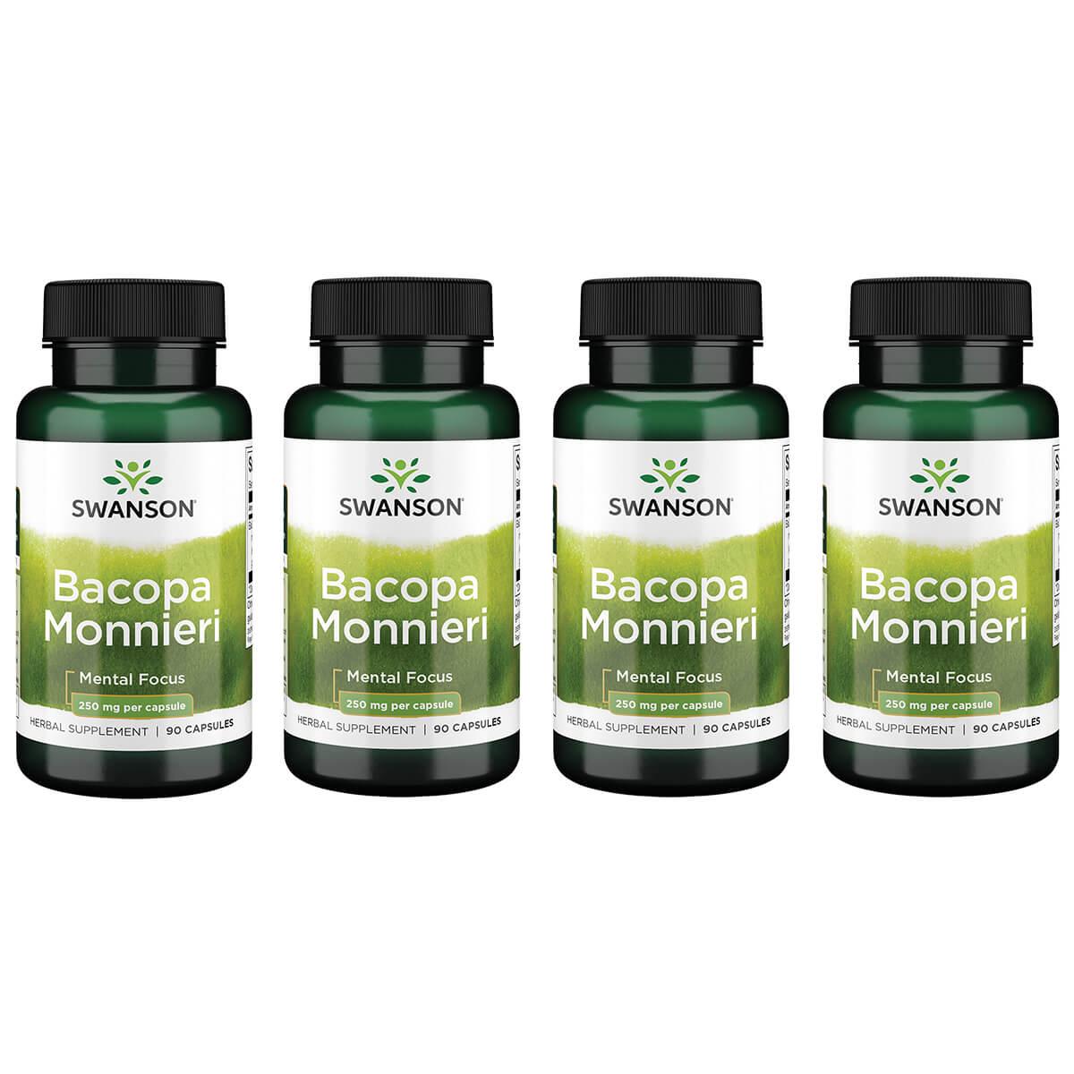 Swanson Superior Herbs Bacopa Monnieri 4 Pack Vitamin 250 mg 90 Caps