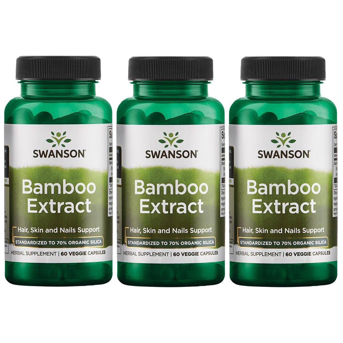 Swanson Superior Herbs Bamboo Extract 3 Pack Vitamin 300 mg 60 Veg Caps