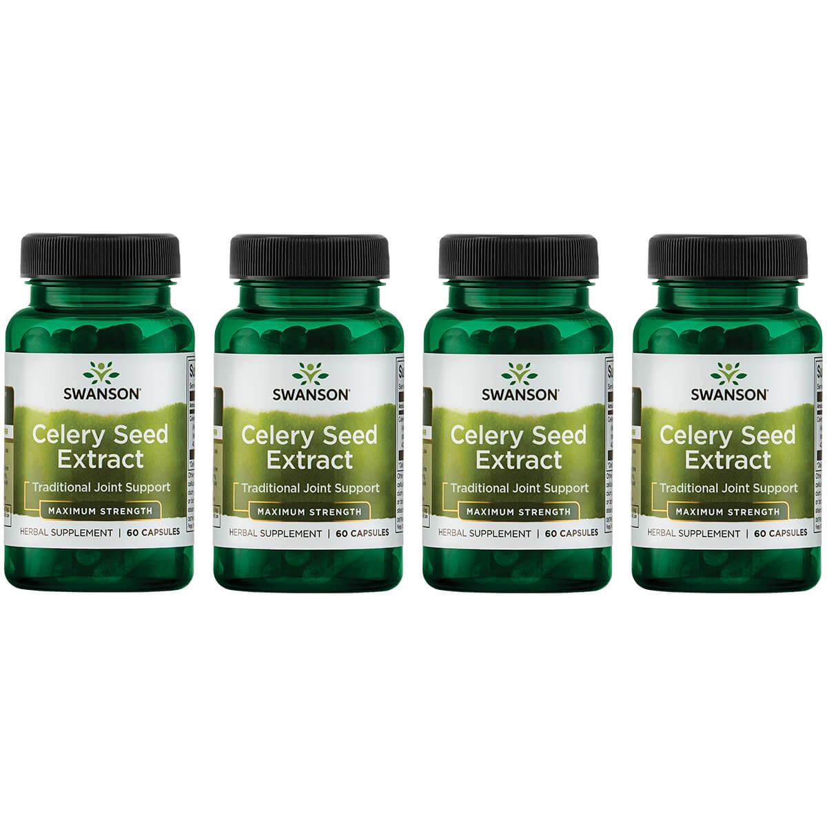 Swanson Superior Herbs Celery Seed Extract - Maximum Strength 4 Pack Vitamin 150 mg 60 Caps