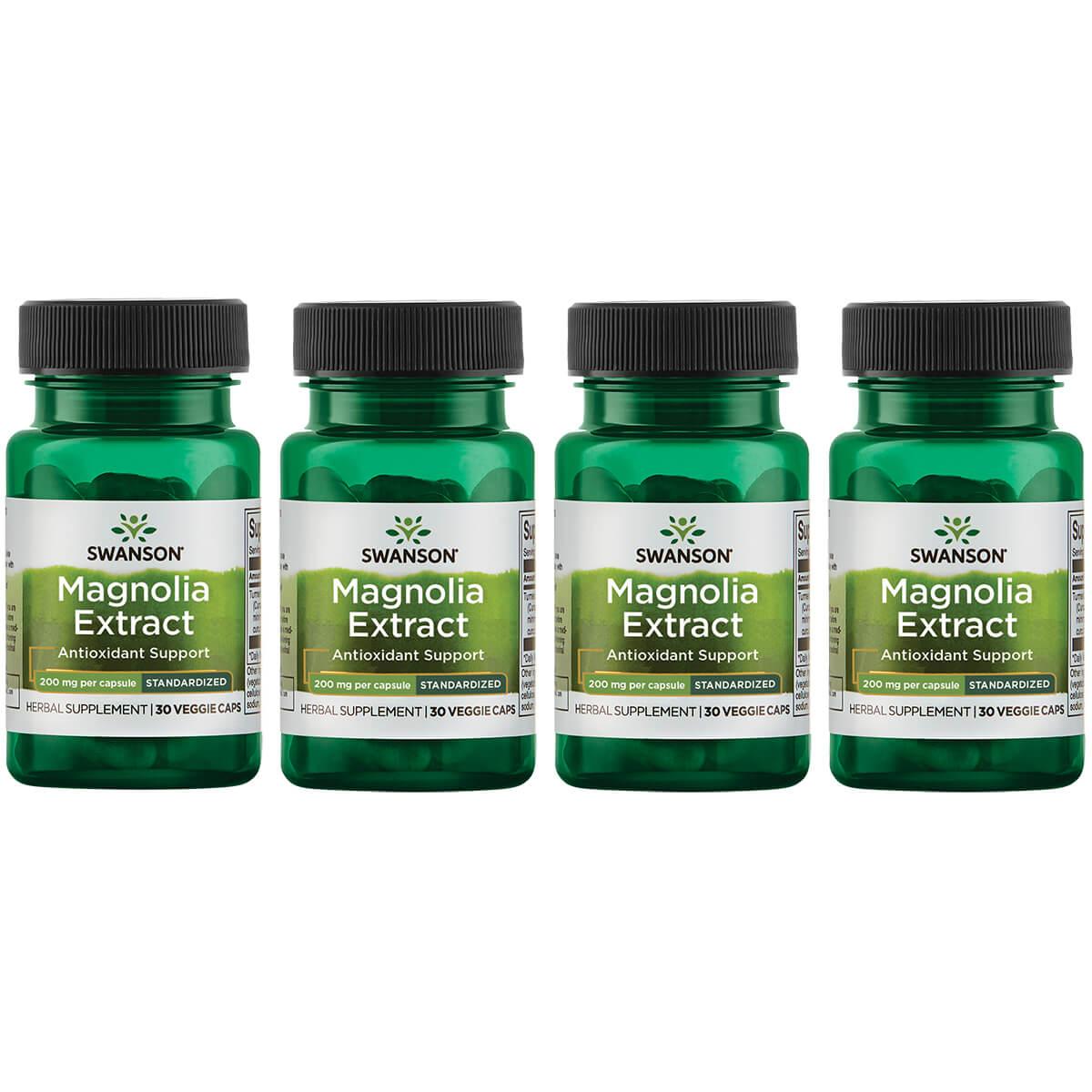 Swanson Superior Herbs Magnolia Extract - Standardized 4 Pack Vitamin 200 mg 30 Veg Caps