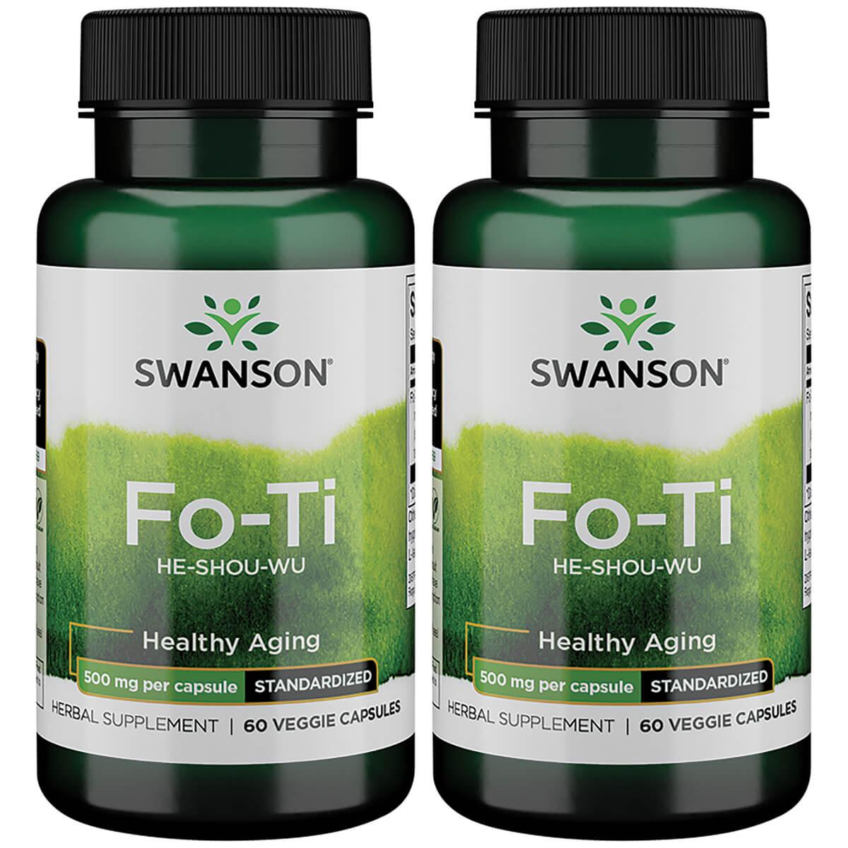 Swanson Superior Herbs Fo-Ti Extract He-Shou-Wu 2 Pack Vitamin 500 mg 60 Veg Caps Herbs and Supplements