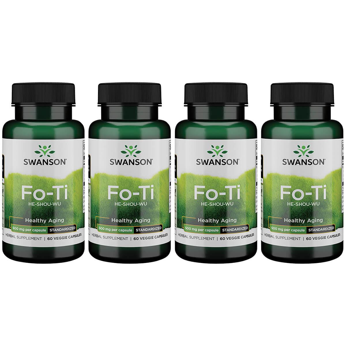 Swanson Superior Herbs Fo-Ti Extract He-Shou-Wu 4 Pack Vitamin 500 mg 60 Veg Caps Herbs and Supplements