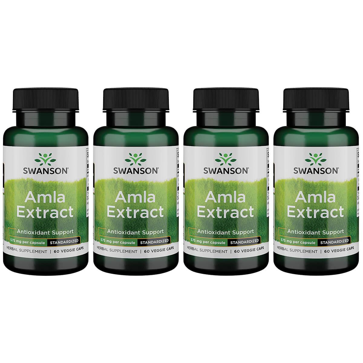 Swanson Superior Herbs Amla Extract - Standardized 4 Pack Vitamin 575 mg 60 Veg Caps