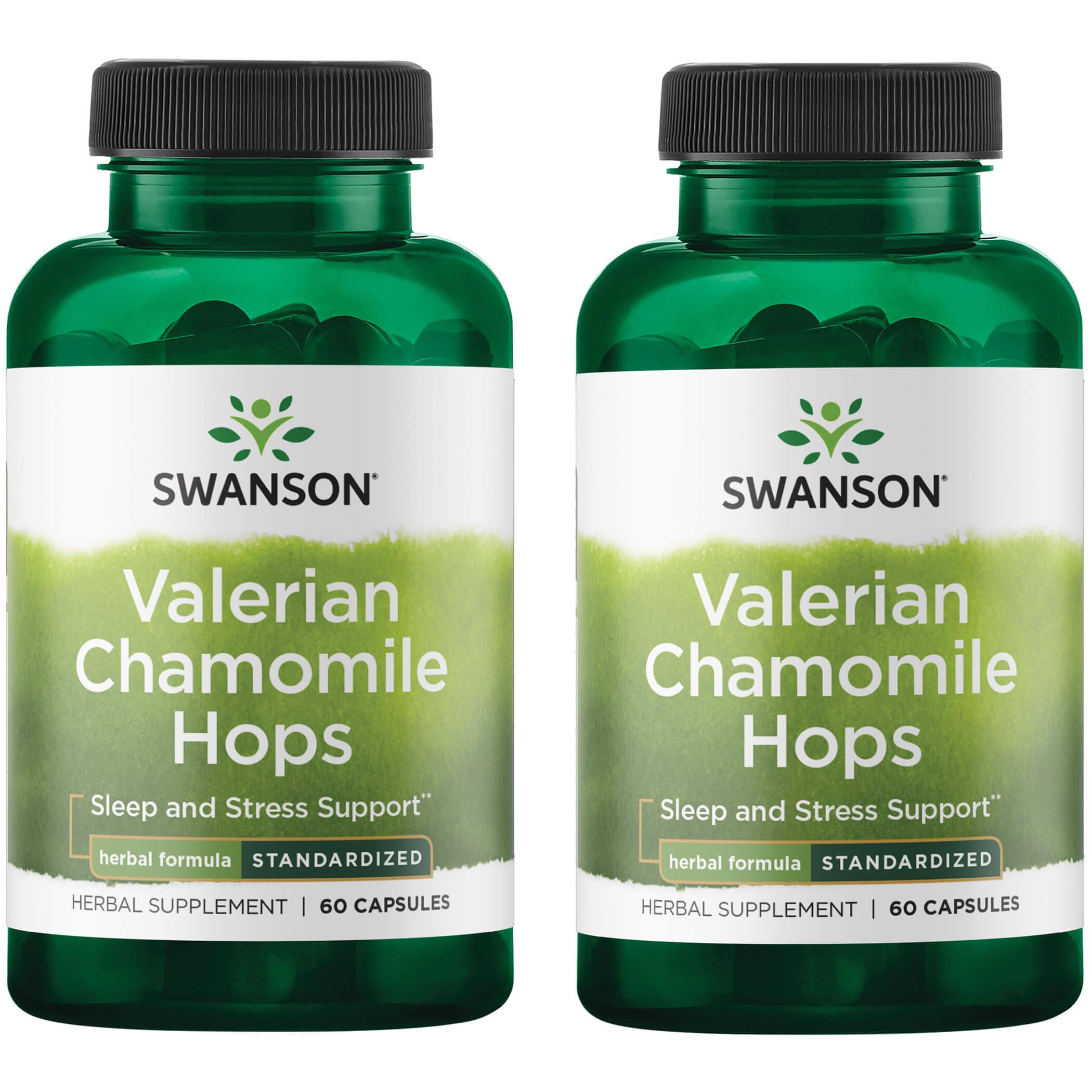 Swanson Superior Herbs Valerian Chamomile Hops - Standardized 2 Pack Vitamin 60 Caps