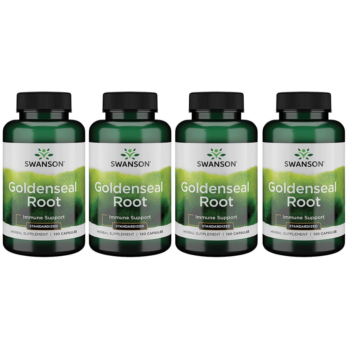 Swanson Superior Herbs Goldenseal Root - Standardized 4 Pack Vitamin 120 Caps Herbs and Supplements