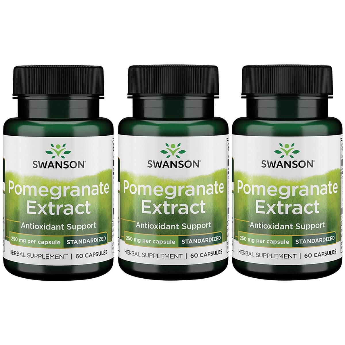 Swanson Superior Herbs Pomegranate Extract - Standardized 3 Pack Vitamin 250 mg 60 Caps