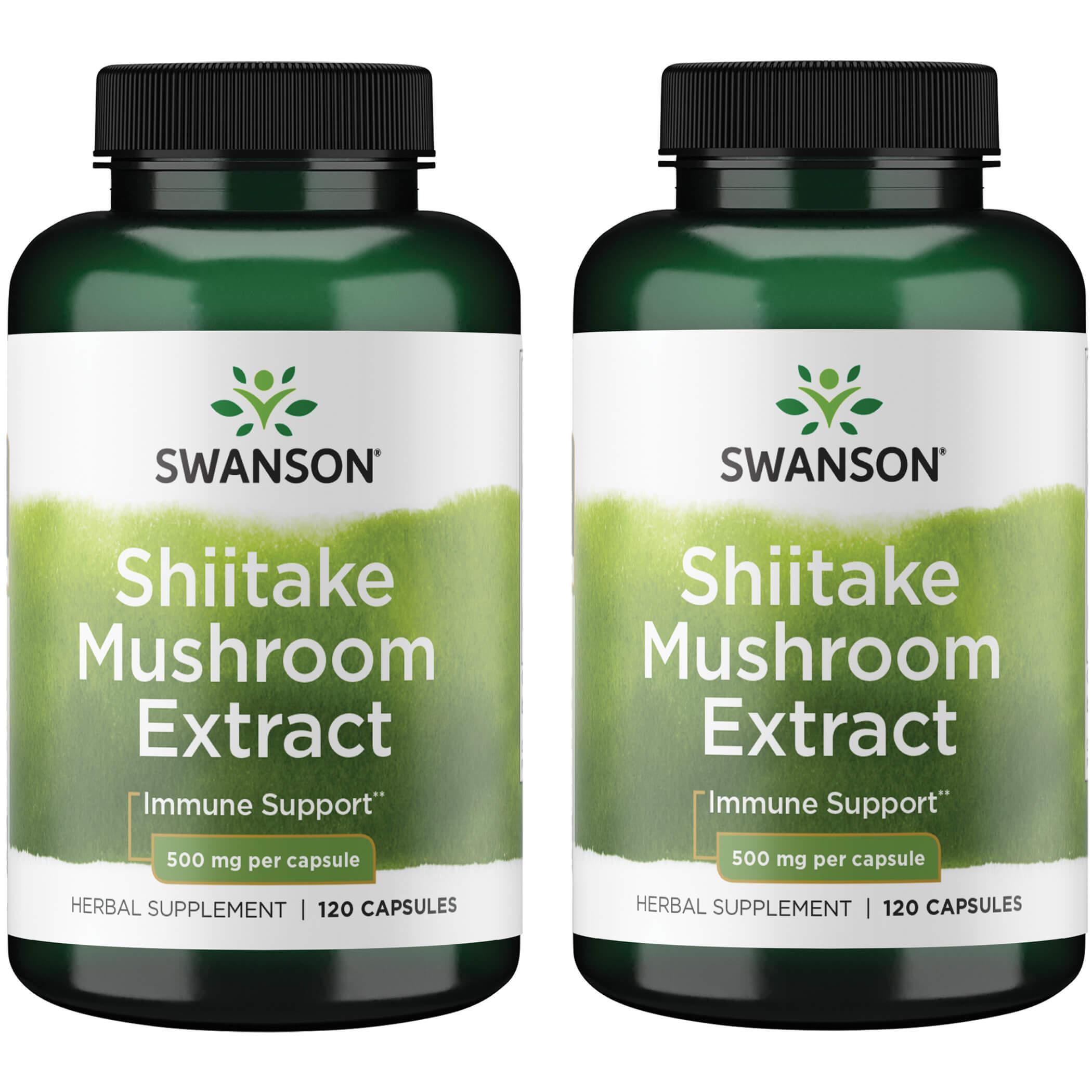 Swanson Superior Herbs Shiitake Mushroom Extract 2 Pack Vitamin 500 mg 120 Caps Herbs and Supplements